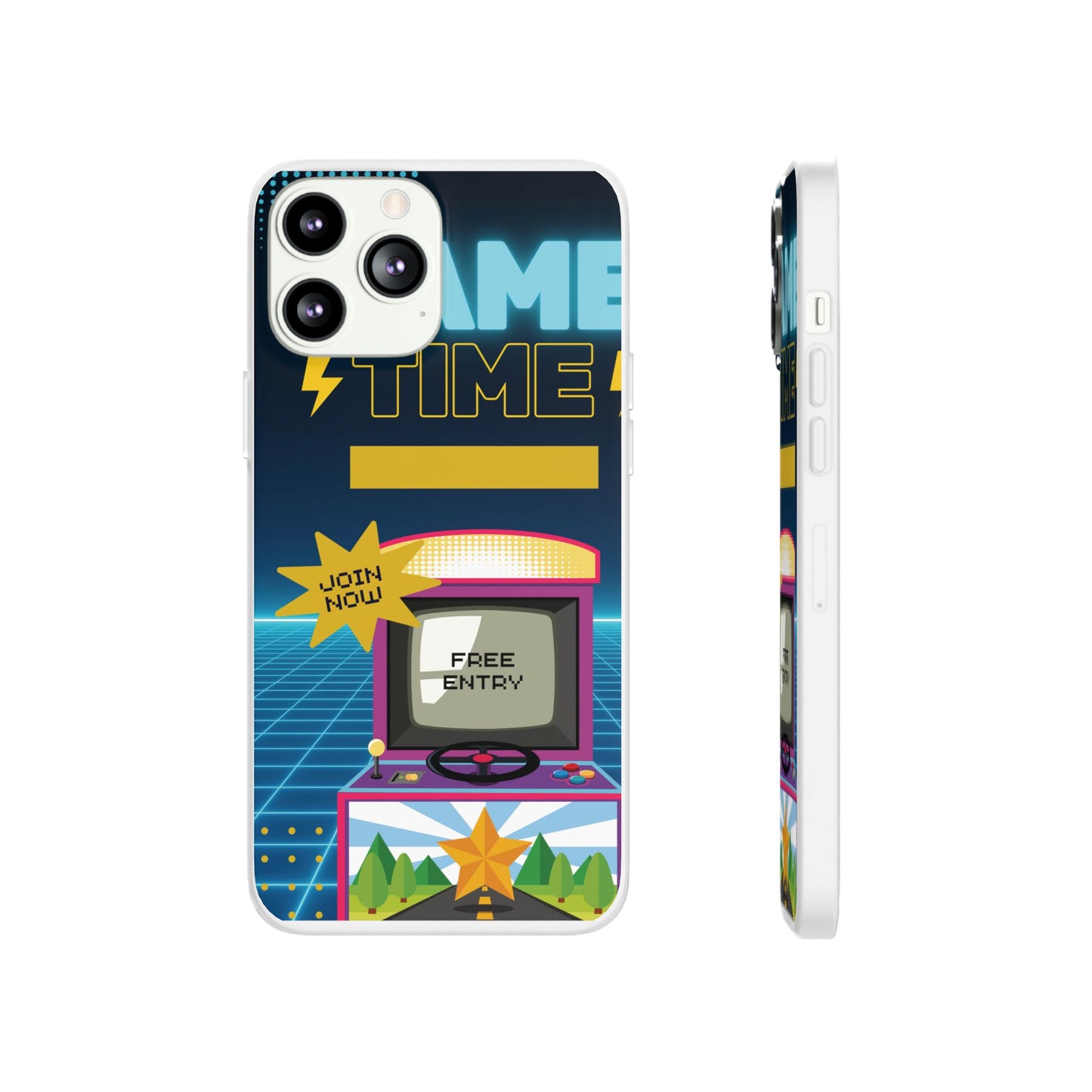 Retro Arcade Game Time Phone Case — 'Game Time' Flexi Phone Cover