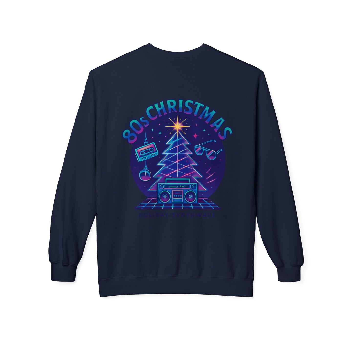Retro 80s Christmas Sweatshirt – Holiday Synthwave Snowman Crewneck