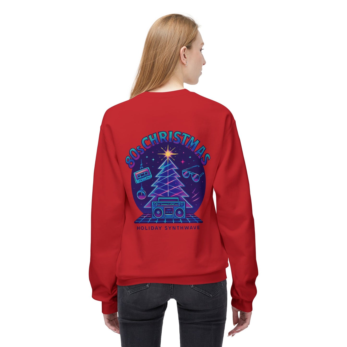 Retro 80s Christmas Sweatshirt – Holiday Synthwave Snowman Crewneck