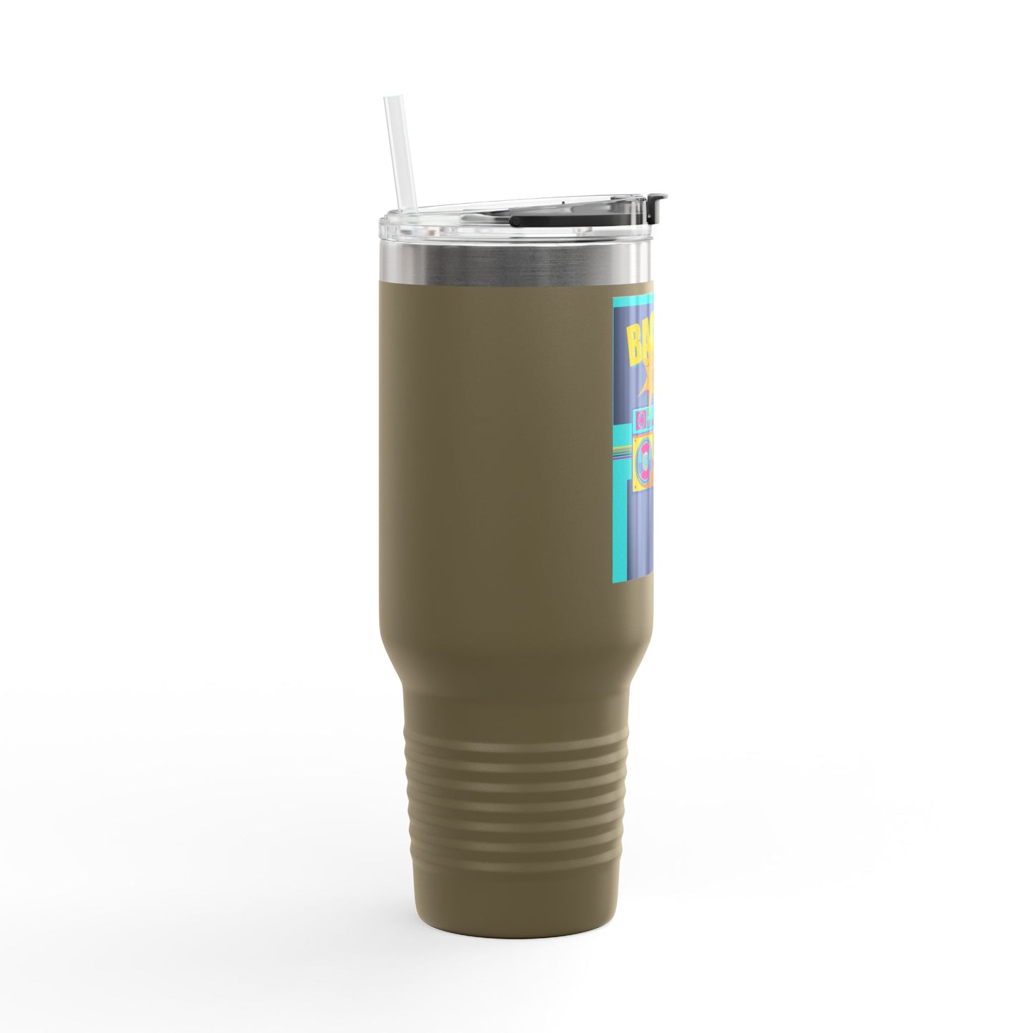 Back to the 80’s Insulated Travel Mug — 40oz Retro Boombox Design
