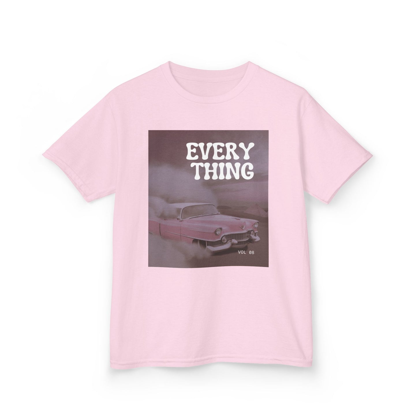 Retro Pink Car Kids T‑Shirt – 'EVERYTHING' Graphic Tee