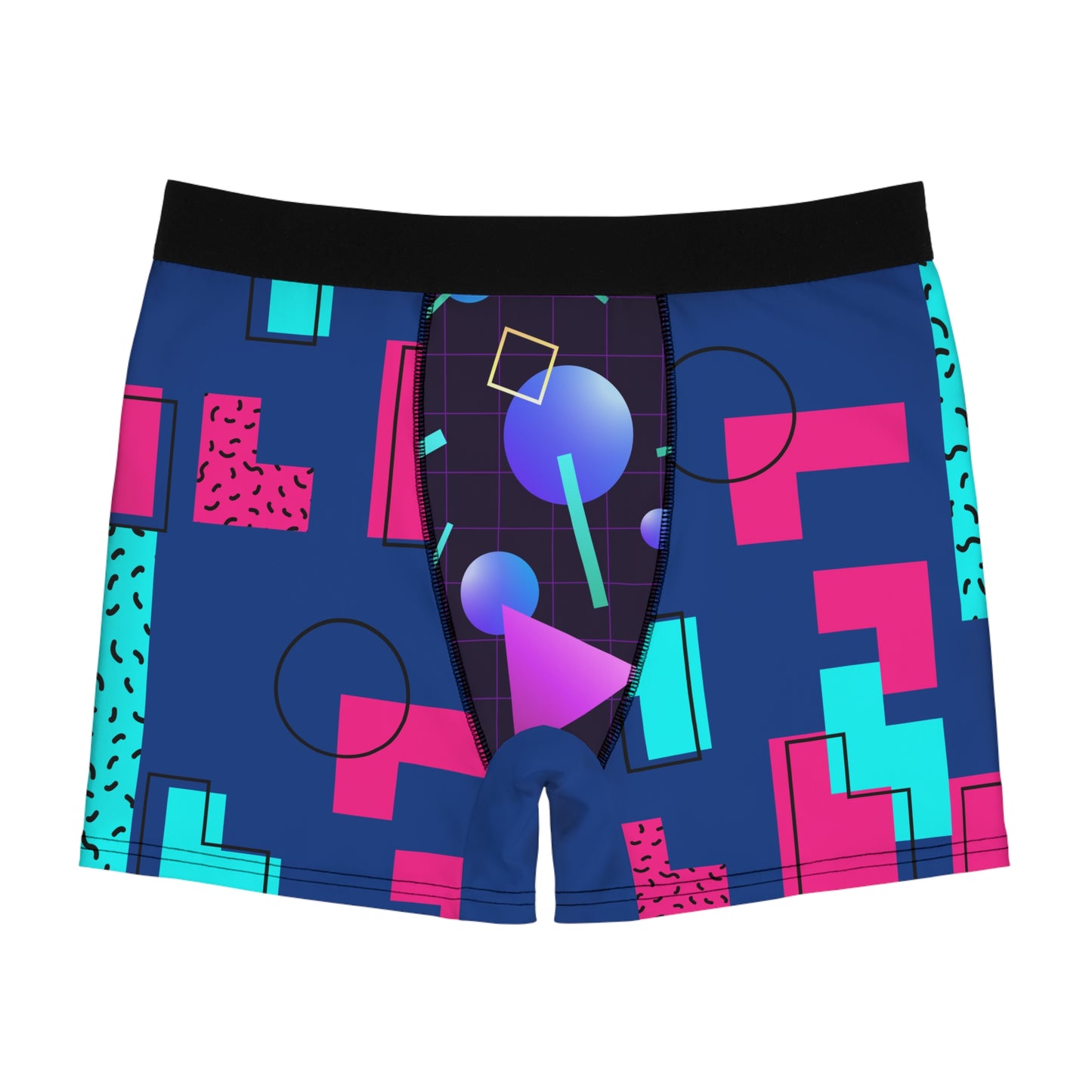 Retro 80s Men's Boxer Briefs - Bold AOP Design for Comfort