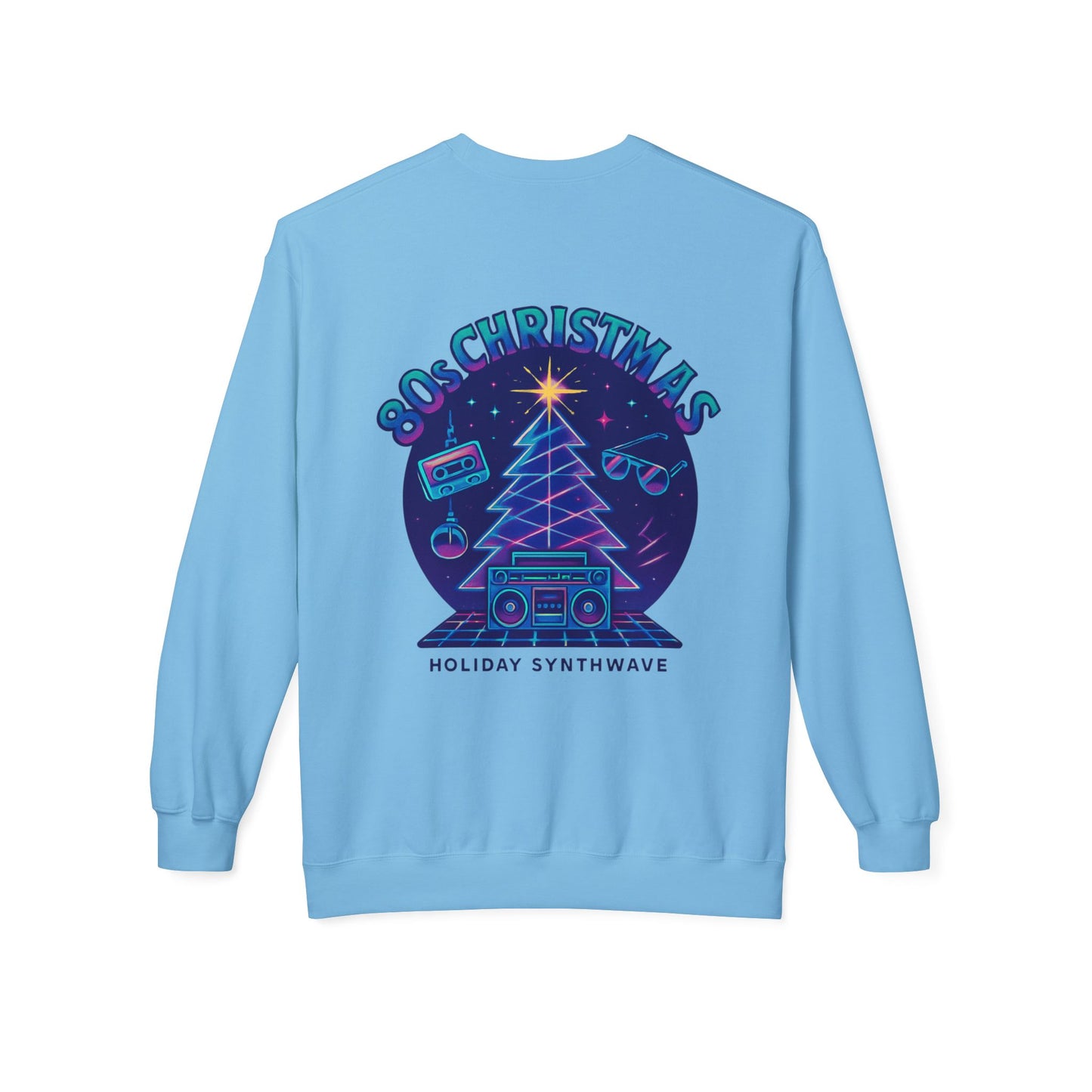 Retro 80s Christmas Sweatshirt – Holiday Synthwave Snowman Crewneck