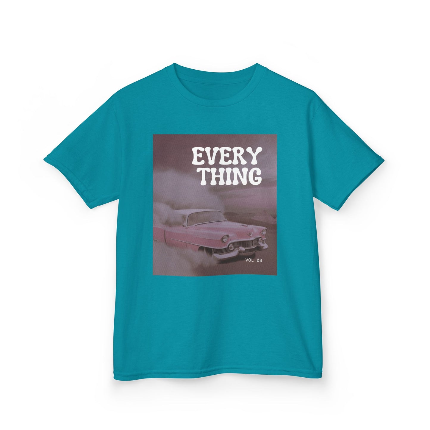 Retro Pink Car Kids T‑Shirt – 'EVERYTHING' Graphic Tee
