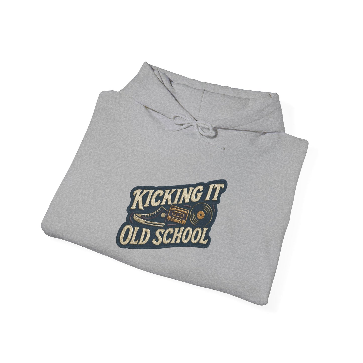 Old School Vibes Hoodie - "Kicking It Old School" Retro Graphic Sweatshirt