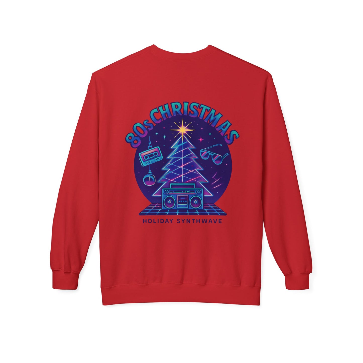 Retro 80s Christmas Sweatshirt – Holiday Synthwave Snowman Crewneck