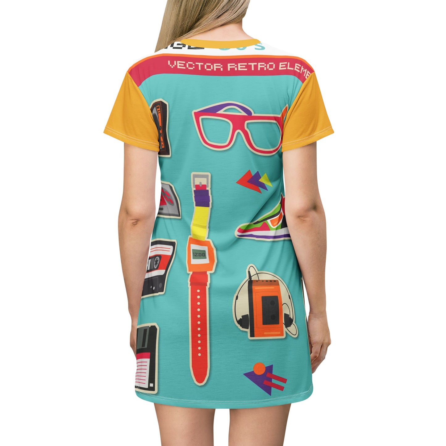 Retro Graphic T-Shirt Dress for Nostalgic Style