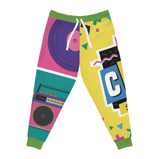 Retro Vibe Joggers - Colorful AOP Athletic Pants for Casual Comfort