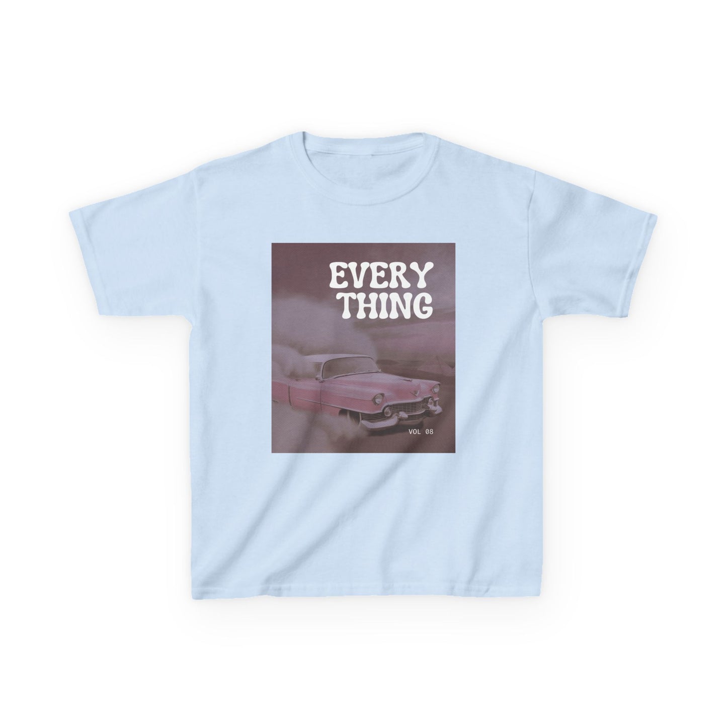 Retro Pink Car Kids T‑Shirt – 'EVERYTHING' Graphic Tee