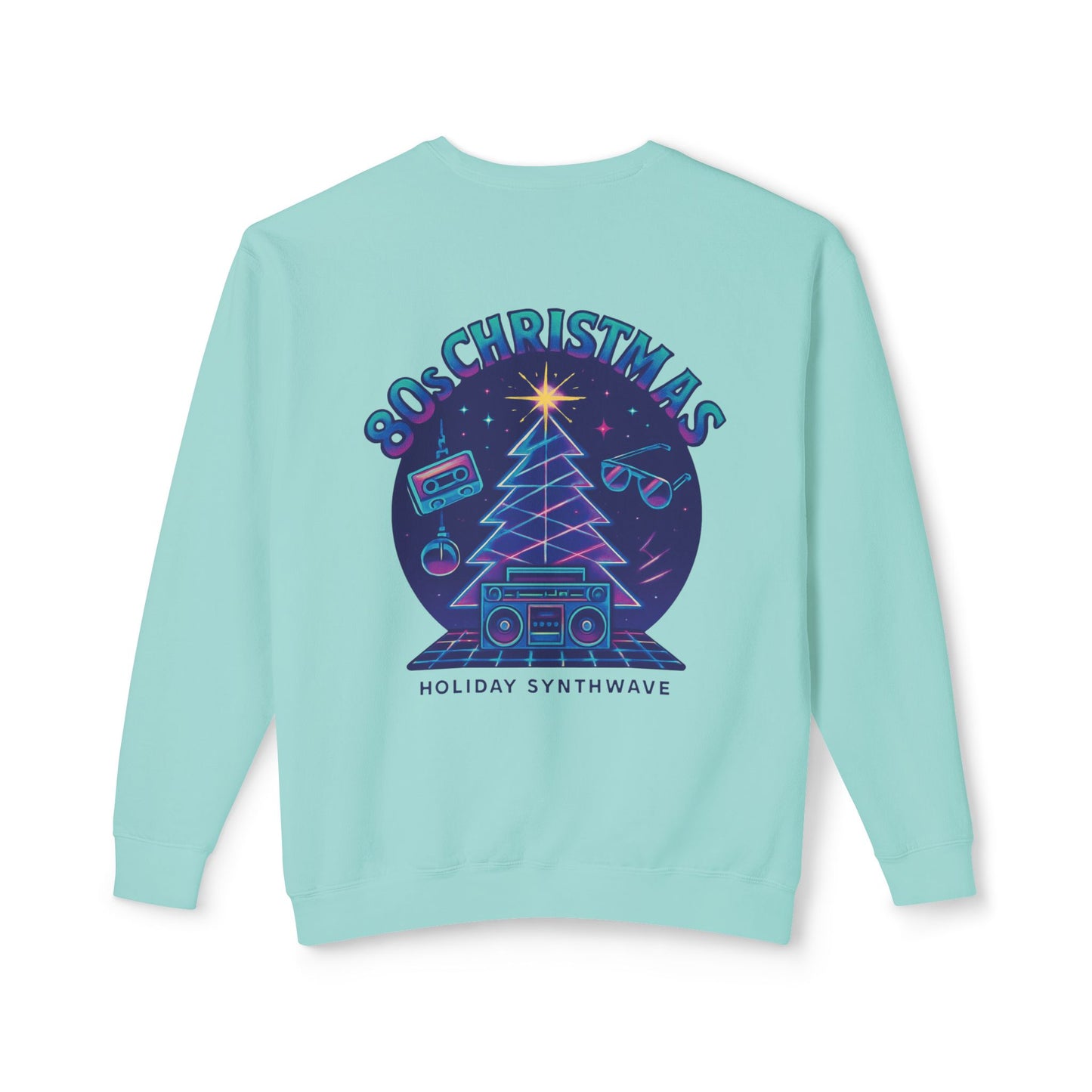 Retro 80s Christmas Sweatshirt – Synthwave Santa Thumbs Up