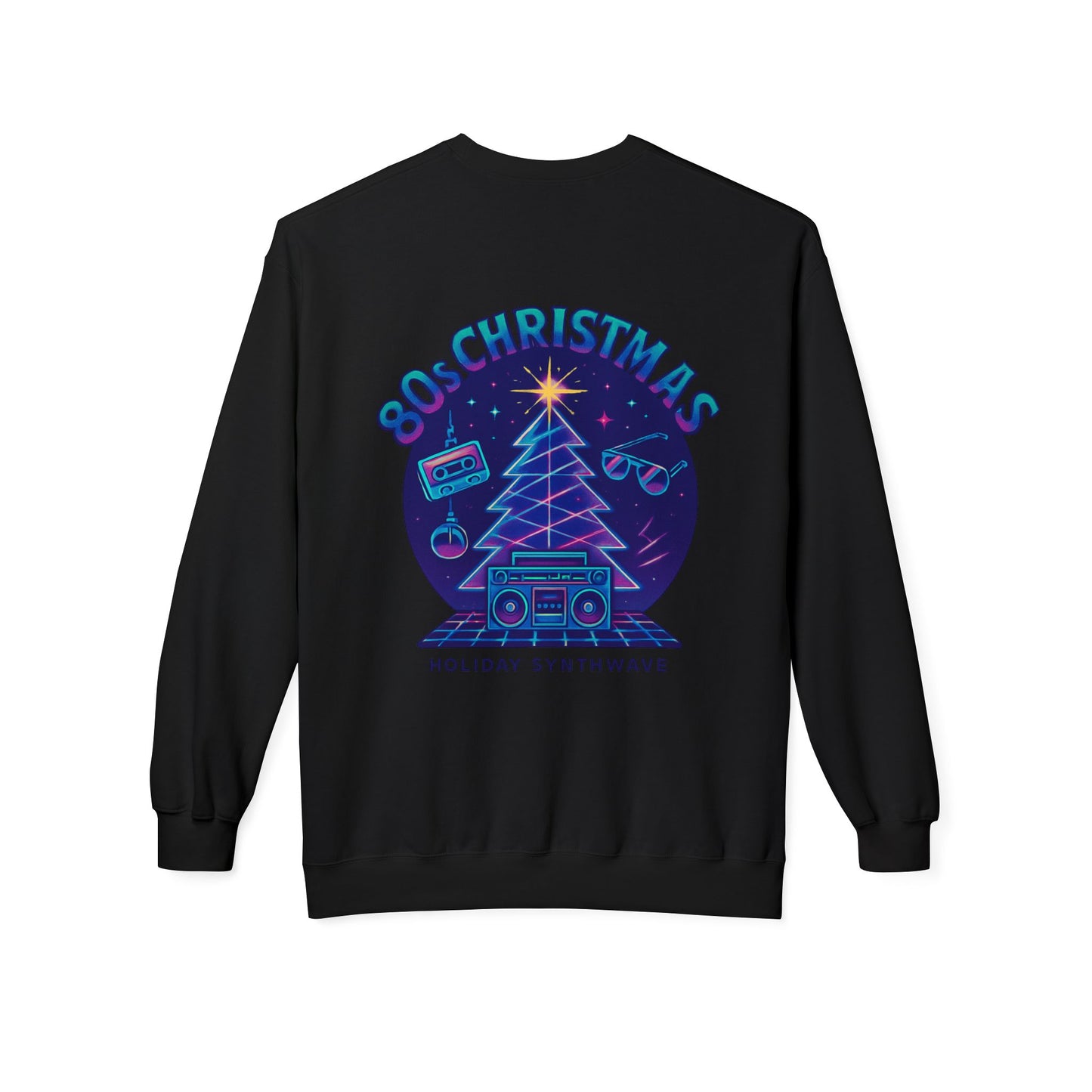 Retro 80s Christmas Sweatshirt – Holiday Synthwave Snowman Crewneck