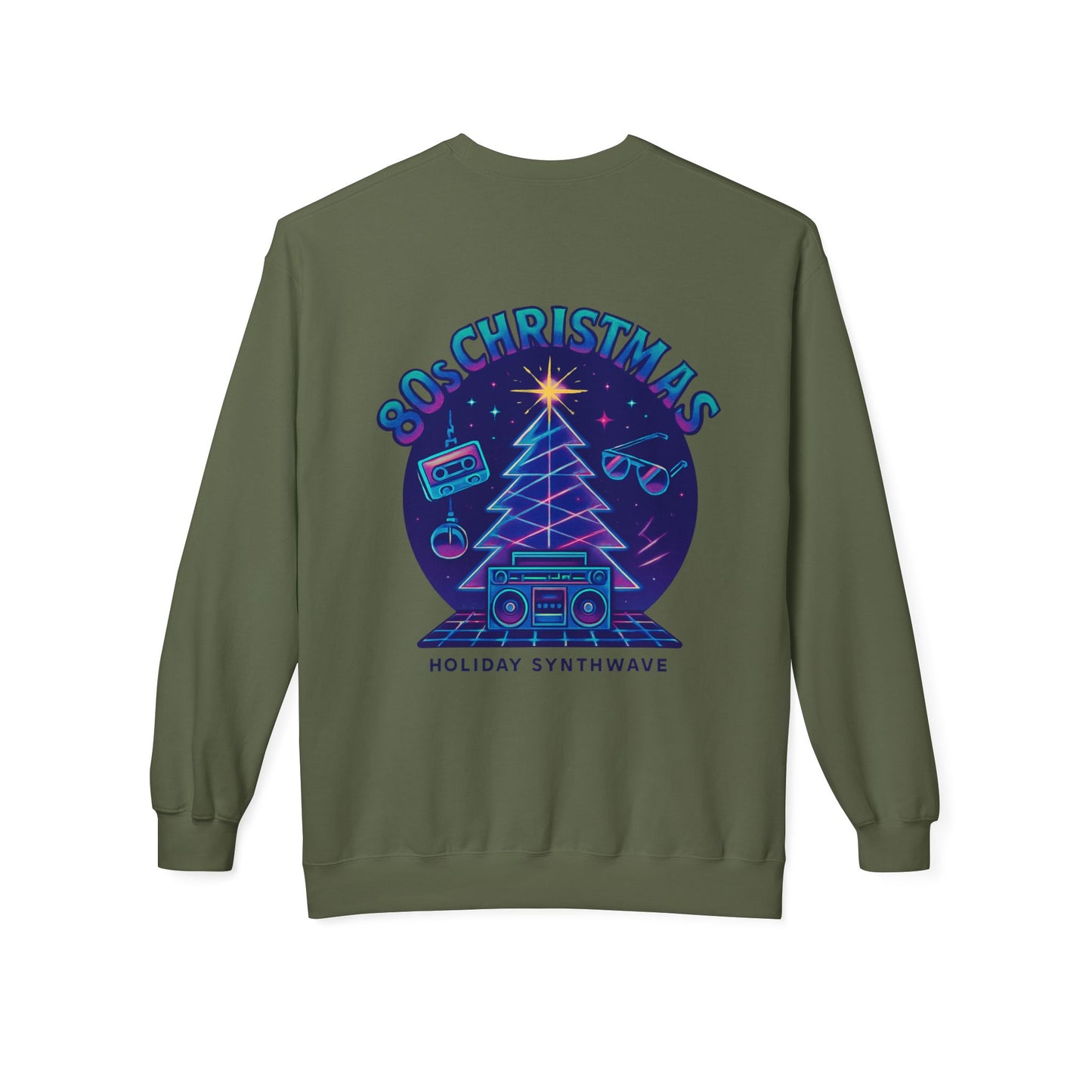 Retro 80s Christmas Sweatshirt – Holiday Synthwave Snowman Crewneck