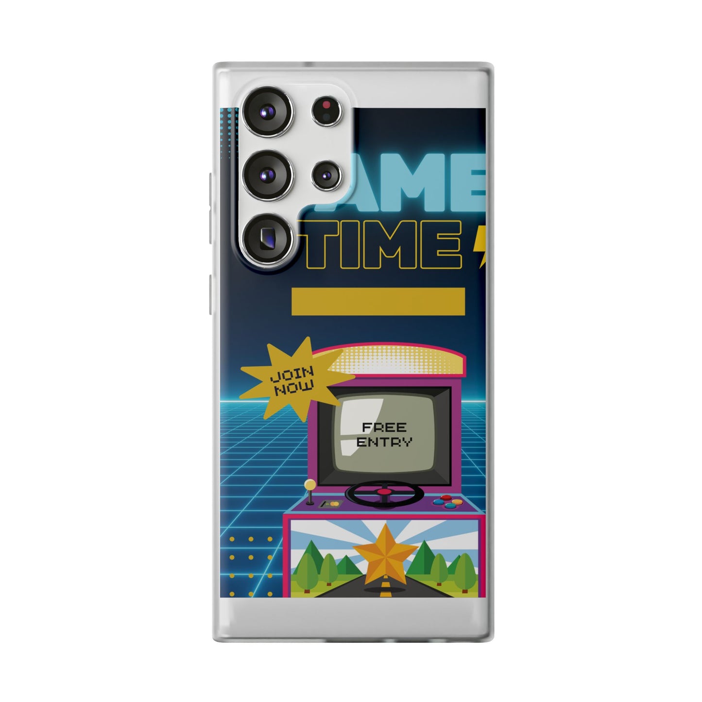 Retro Arcade Game Time Phone Case — 'Game Time' Flexi Phone Cover
