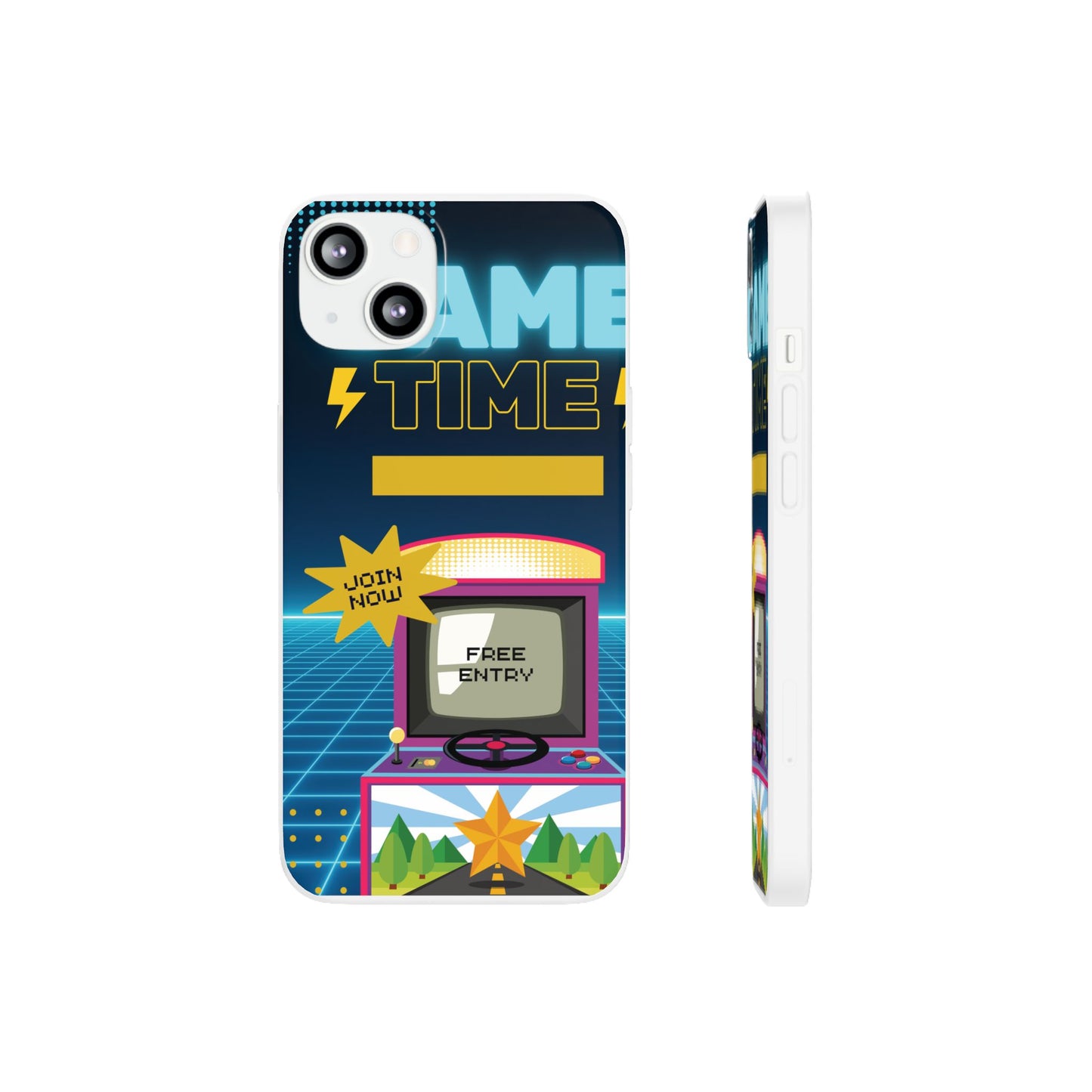 Retro Arcade Game Time Phone Case — 'Game Time' Flexi Phone Cover