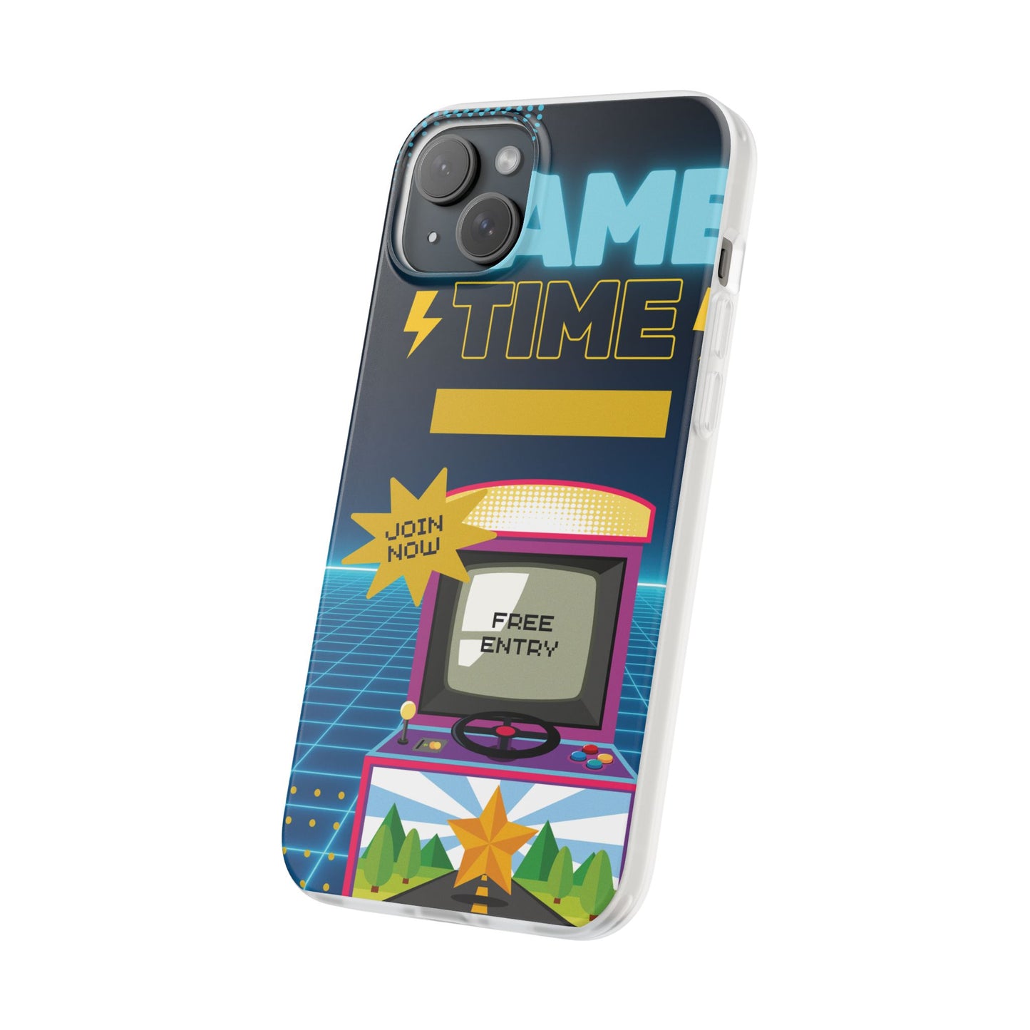 Retro Arcade Game Time Phone Case — 'Game Time' Flexi Phone Cover