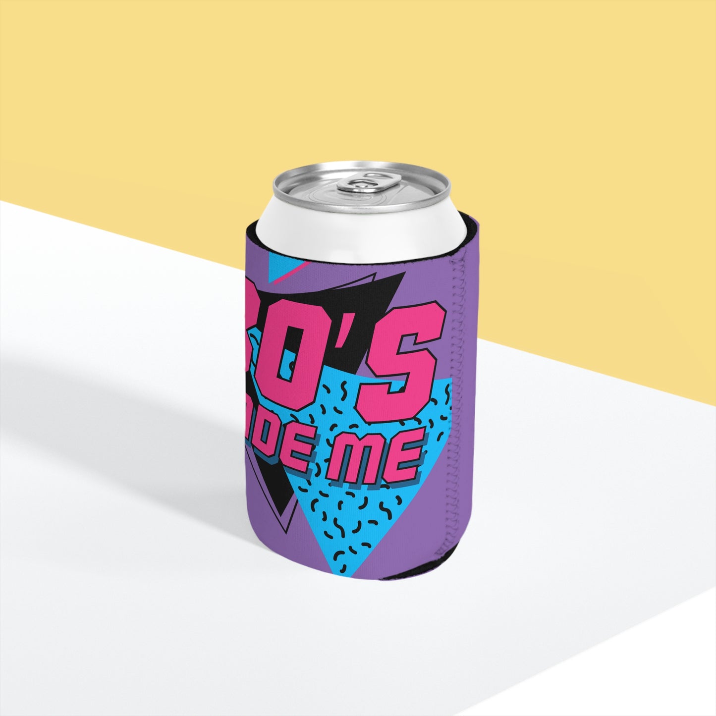 80's Made Me Can Cooler Sleeve — Retro 1980s Neon Beverage Koozie