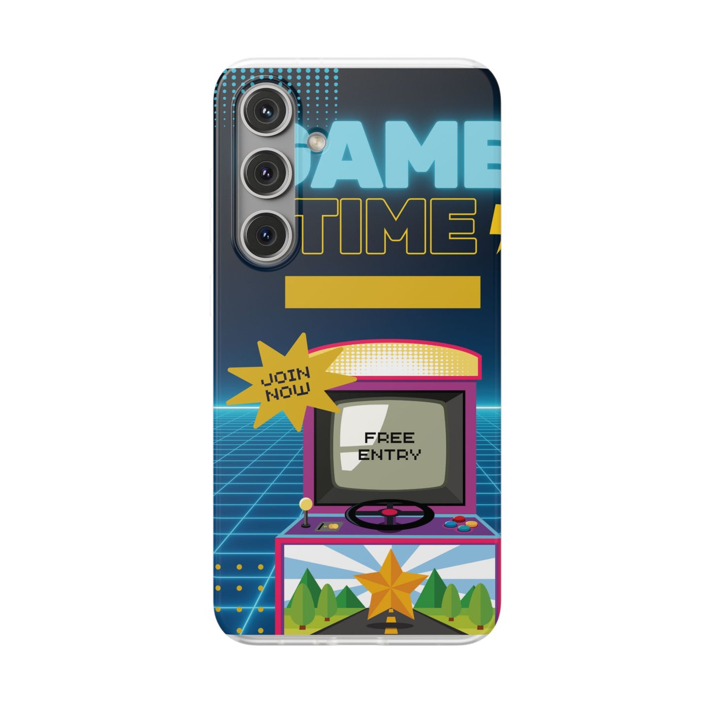 Retro Arcade Game Time Phone Case — 'Game Time' Flexi Phone Cover