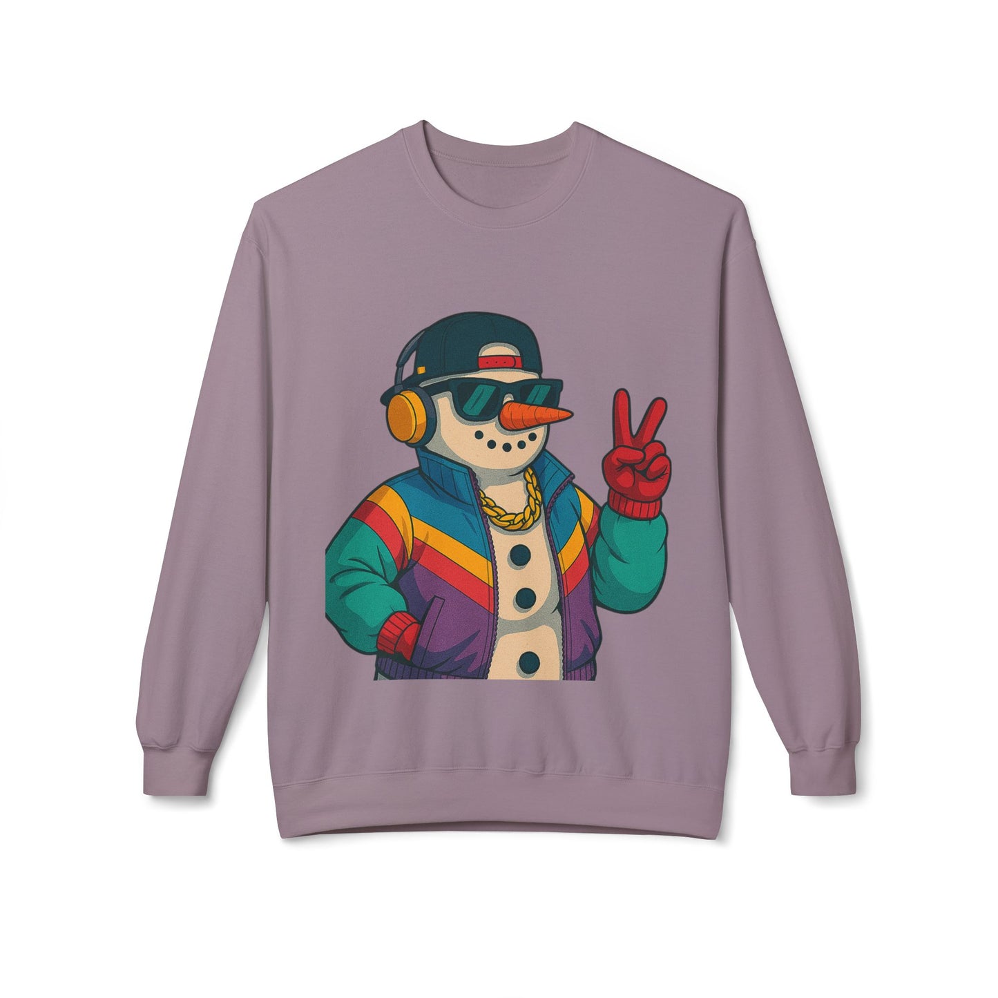 Retro 80s Christmas Sweatshirt – Holiday Synthwave Snowman Crewneck