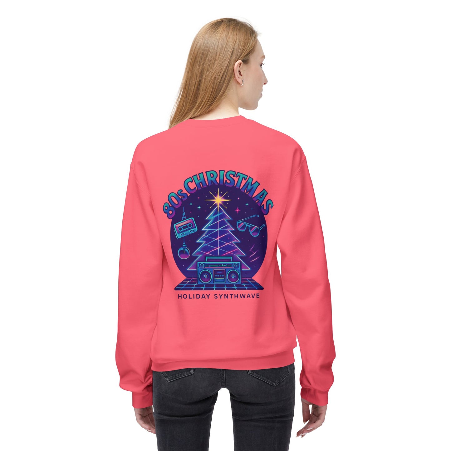 Retro 80s Christmas Sweatshirt – Holiday Synthwave Snowman Crewneck
