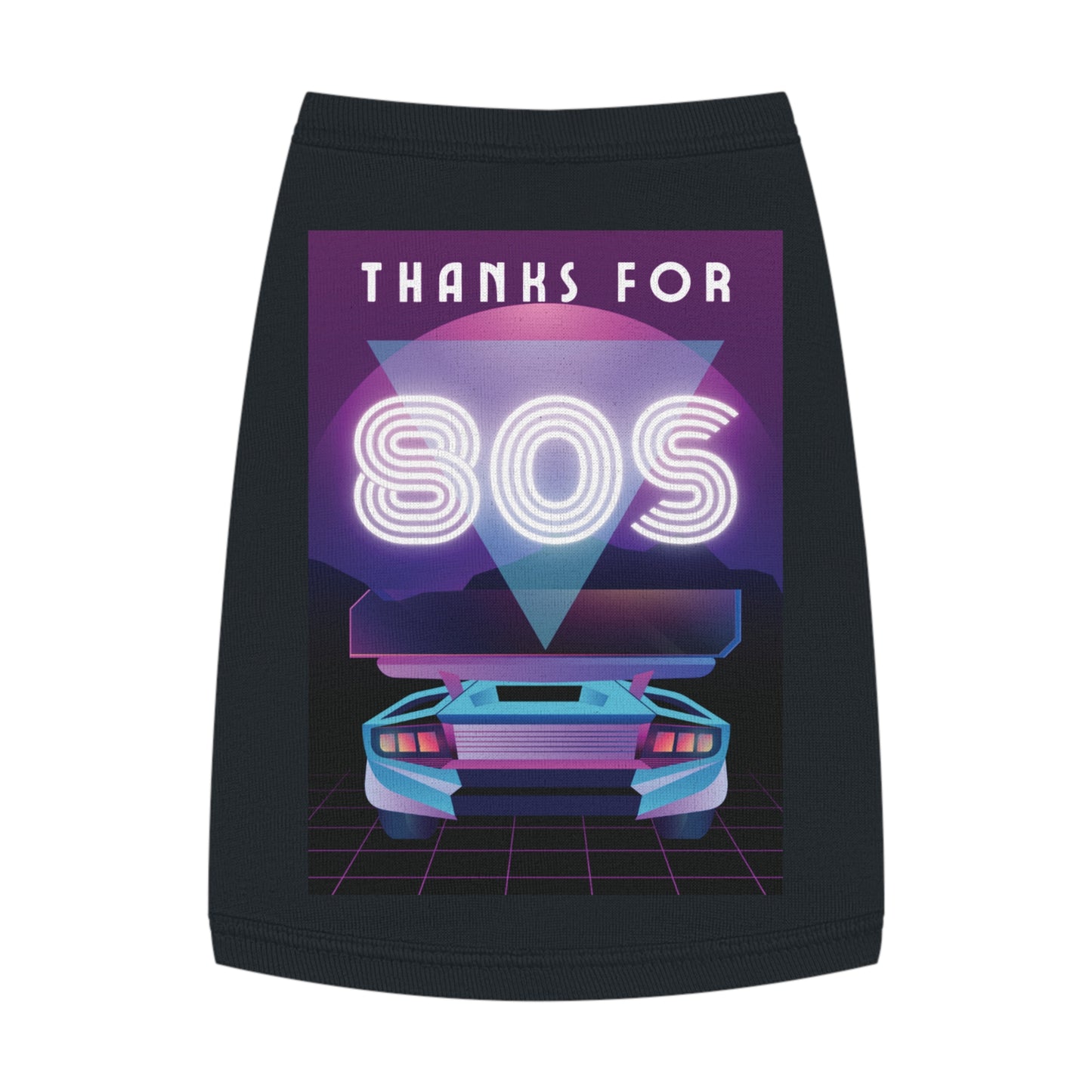 Retro Neon 'Thanks for SOS' Pet Tank Top — 80s Vaporwave Dog Shirt