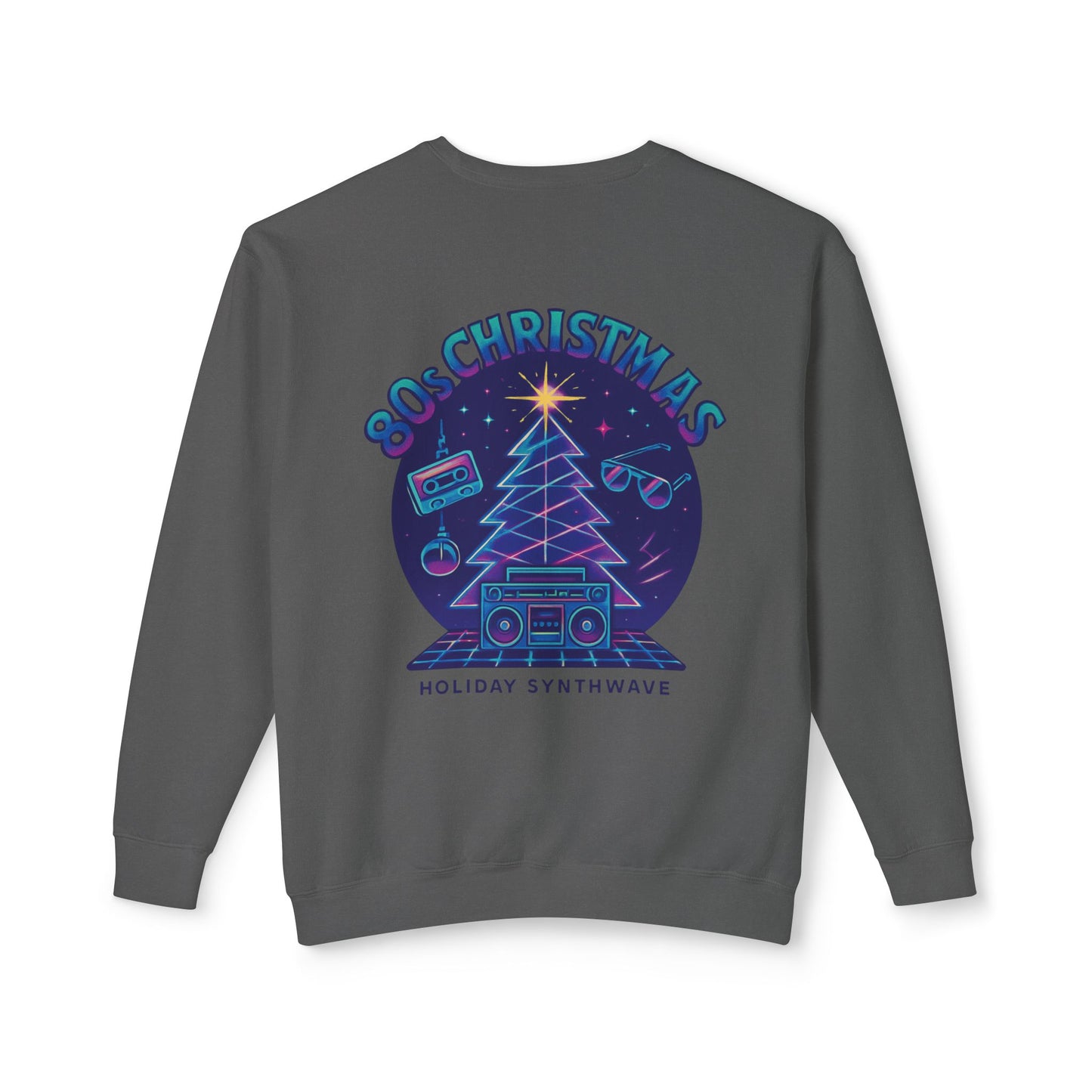 Retro 80s Christmas Sweatshirt – Synthwave Santa Thumbs Up