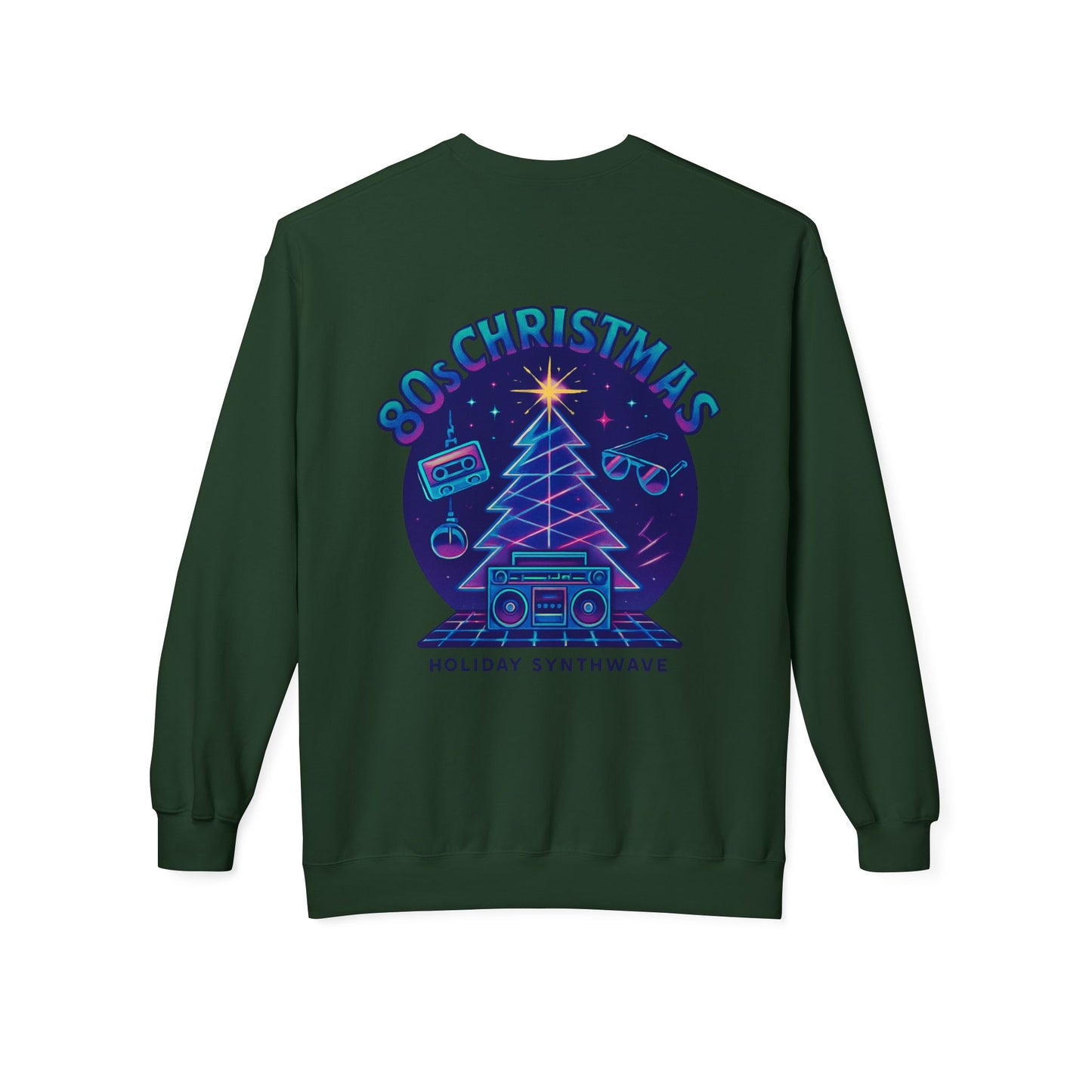 Retro 80s Christmas Sweatshirt – Holiday Synthwave Snowman Crewneck