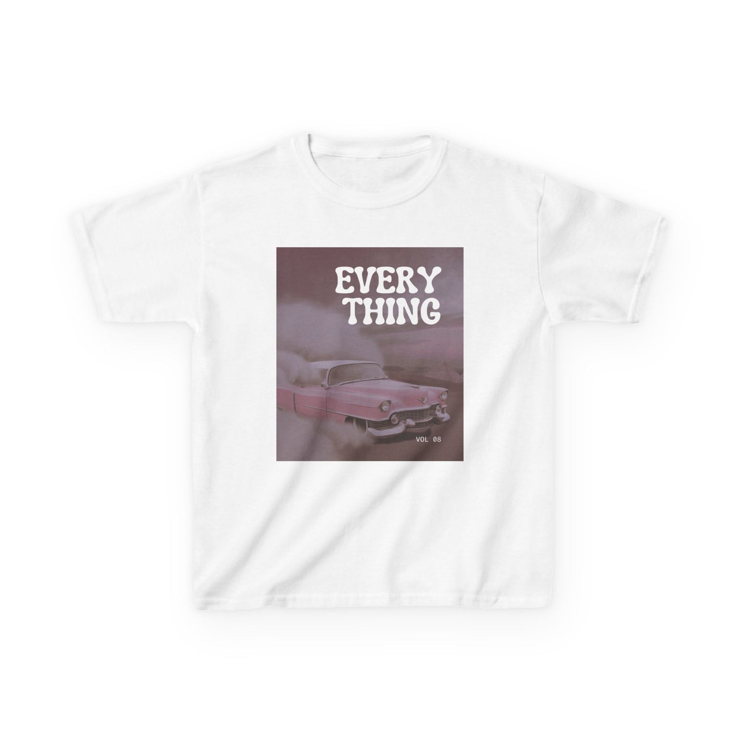 Retro Pink Car Kids T‑Shirt – 'EVERYTHING' Graphic Tee