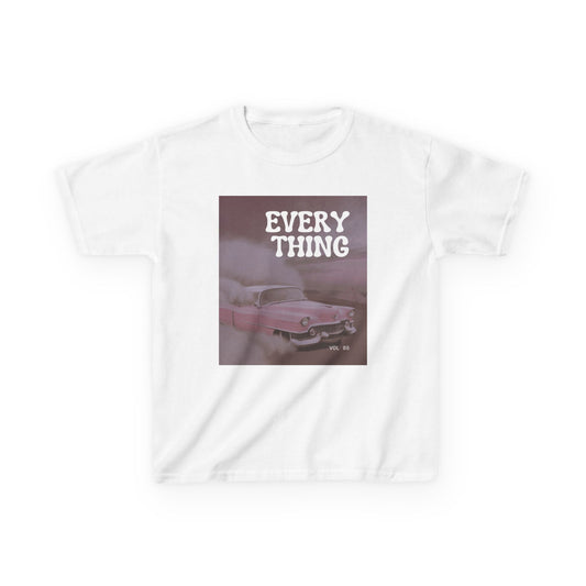 Retro Pink Car Kids T‑Shirt – 'EVERYTHING' Graphic Tee