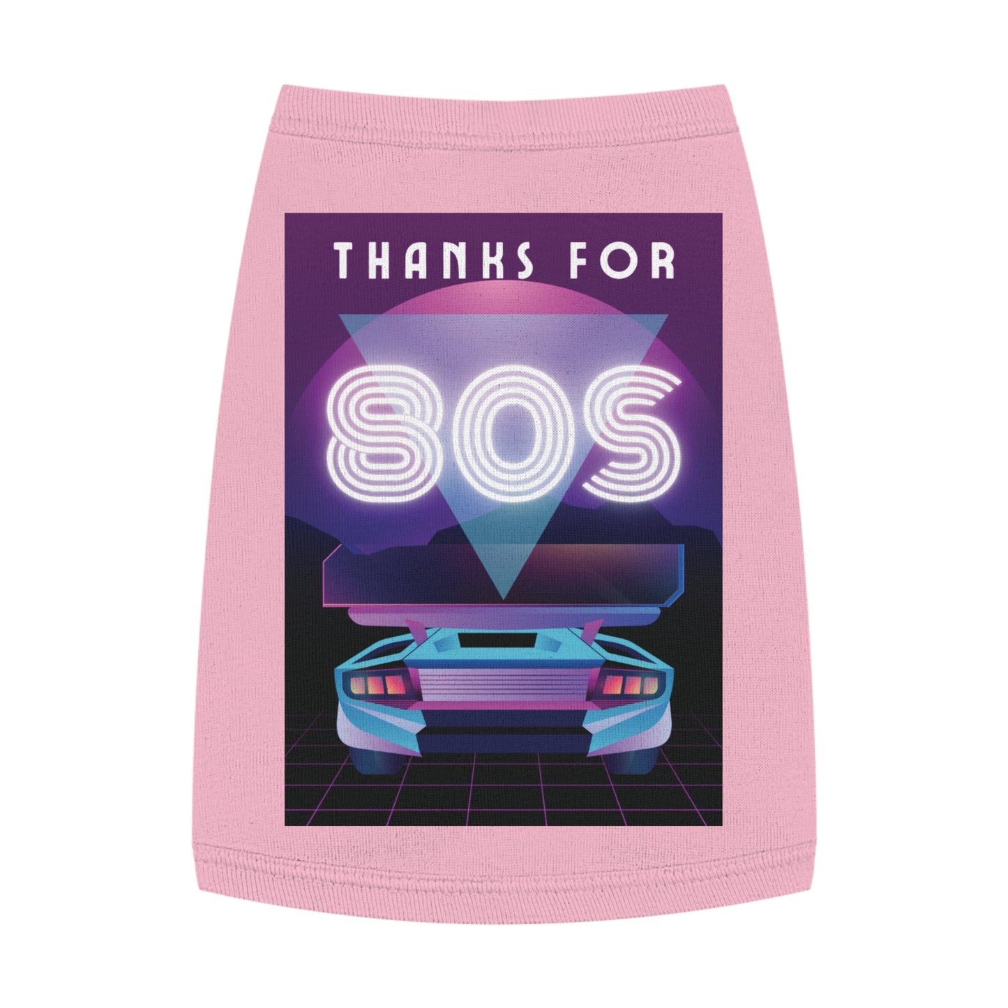 Retro Neon 'Thanks for SOS' Pet Tank Top — 80s Vaporwave Dog Shirt