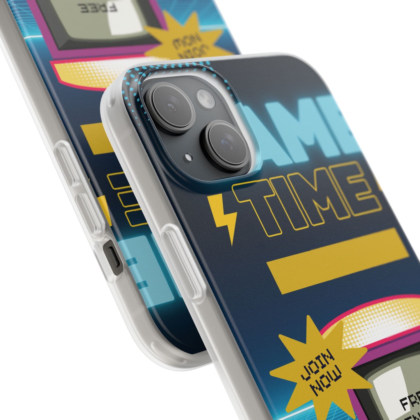 Retro Arcade Game Time Phone Case — 'Game Time' Flexi Phone Cover