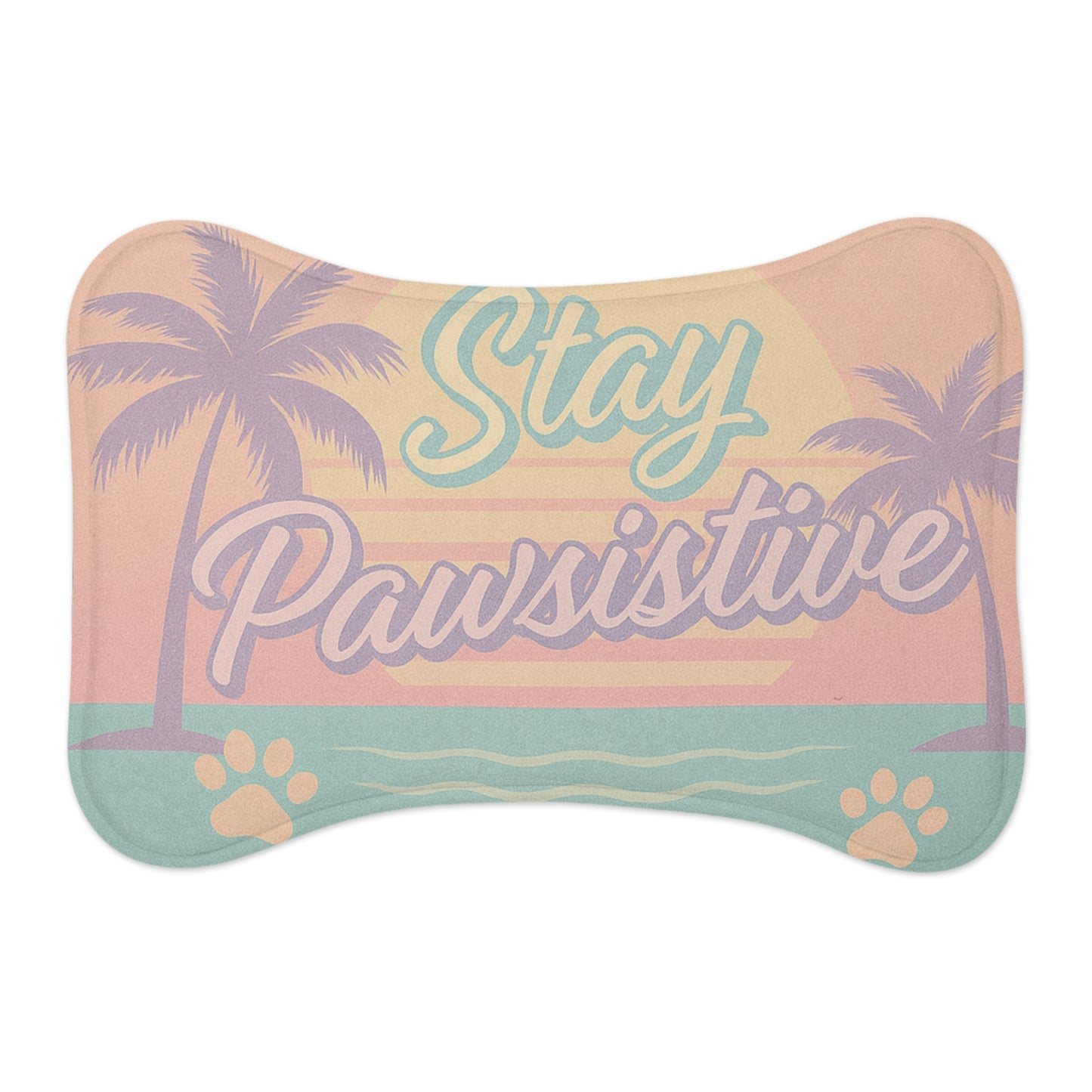 Stay Pawsistive Pet Feeding Mat — Tropical Palm Placemat for Dogs & Cats