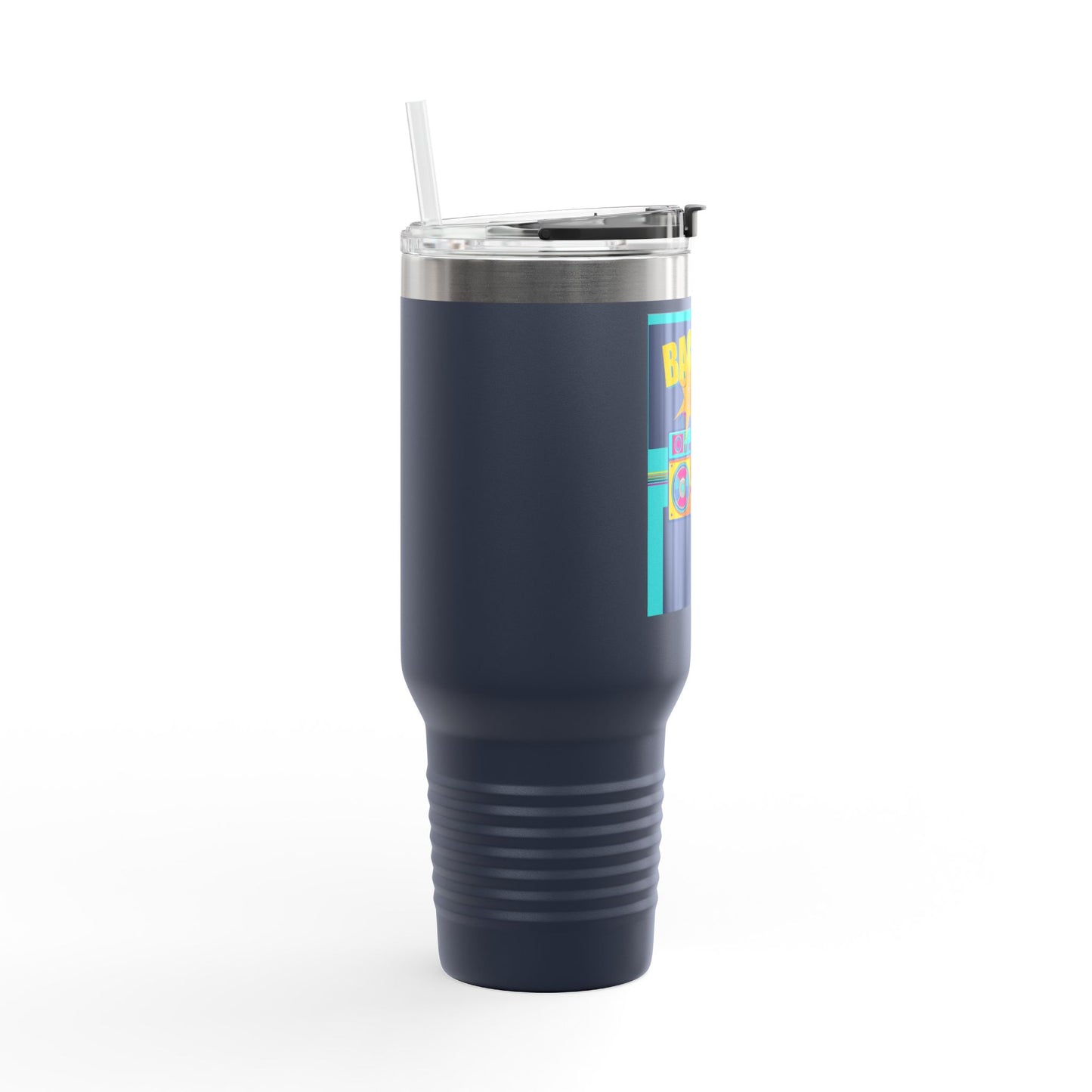 Back to the 80’s Insulated Travel Mug — 40oz Retro Boombox Design