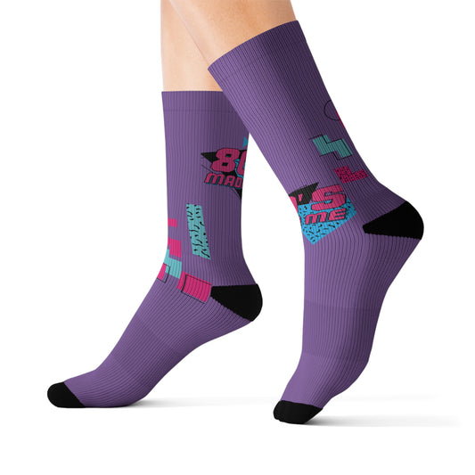 80's Retro Sublimation Socks - Fun and Funky Apparel for Nostalgic Vibes