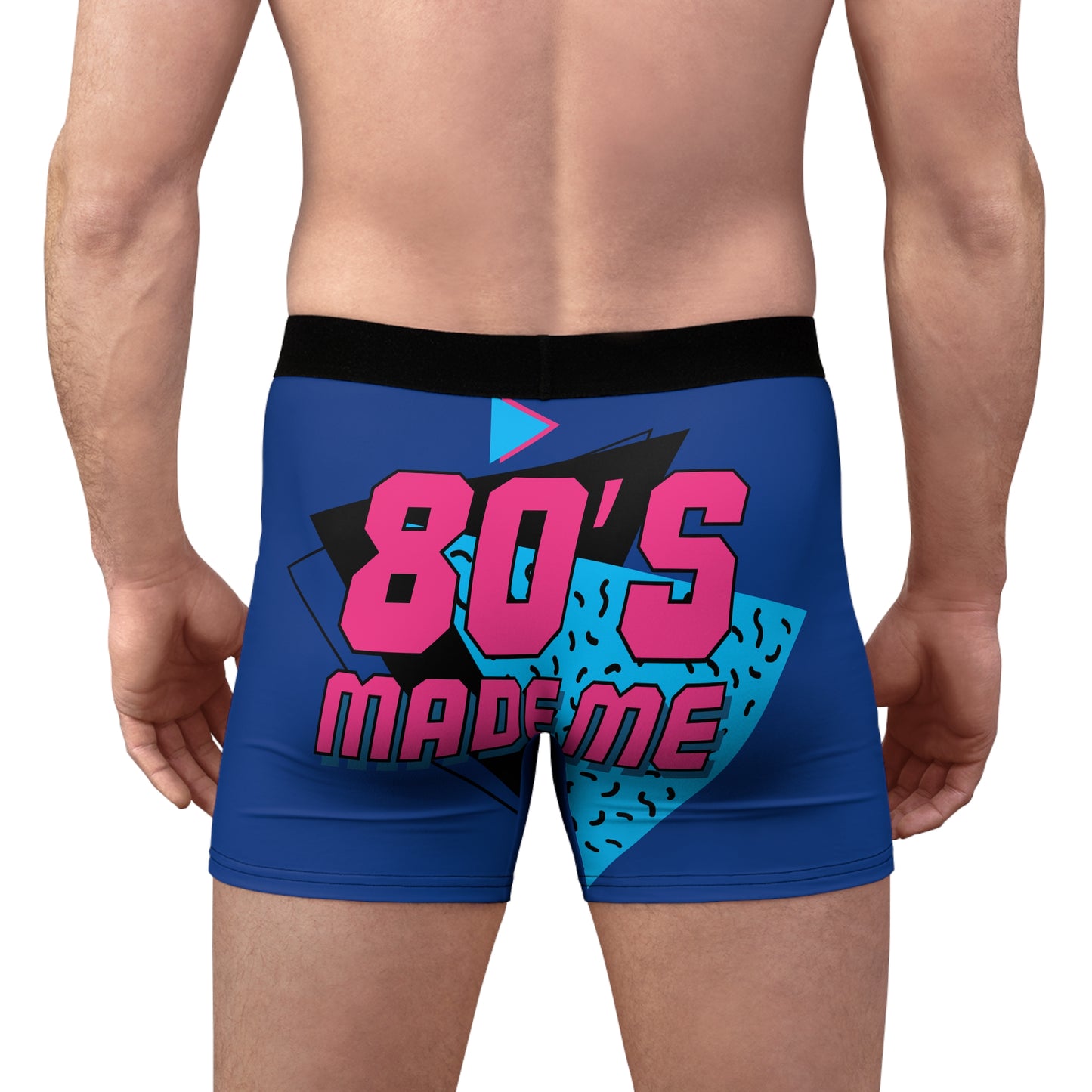 Retro 80s Men's Boxer Briefs - Bold AOP Design for Comfort