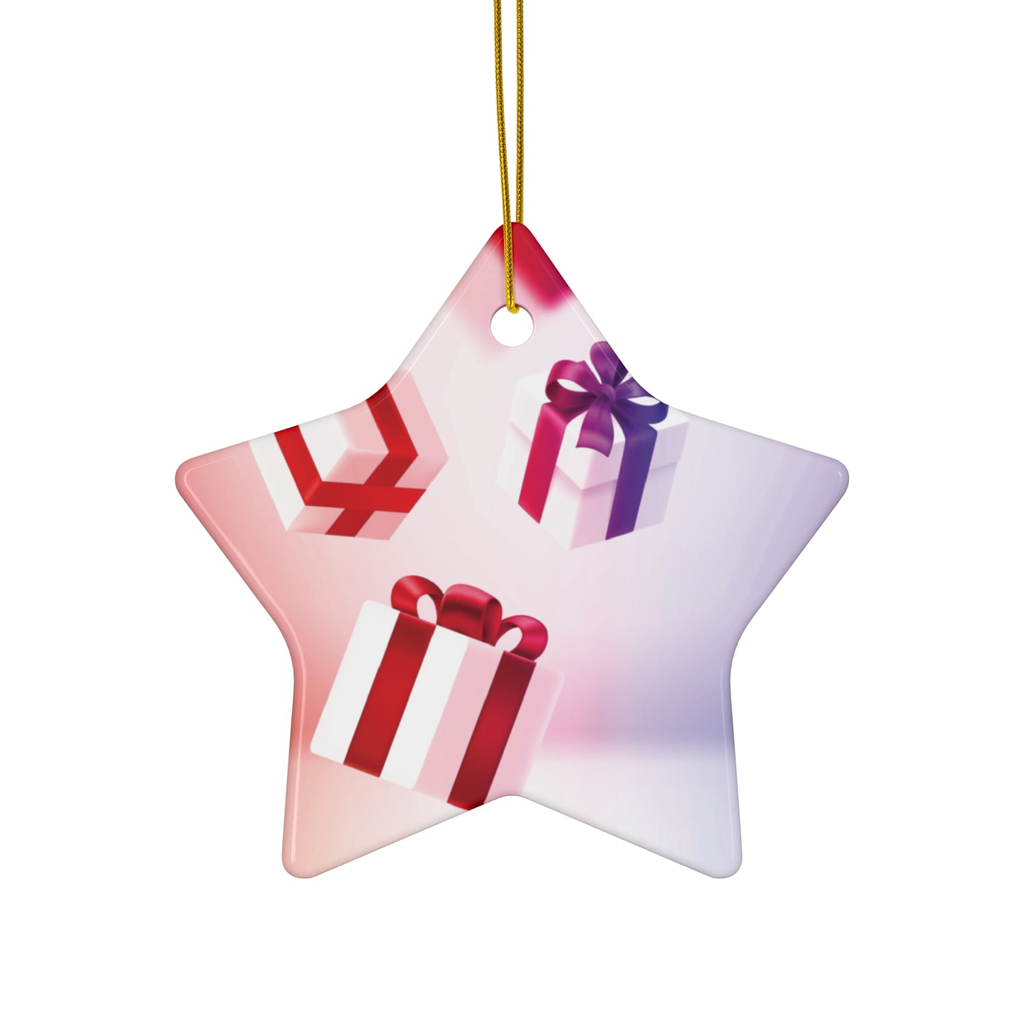 Star-Shaped Ceramic Ornament — Festive Gift Box Design Holiday Decoration