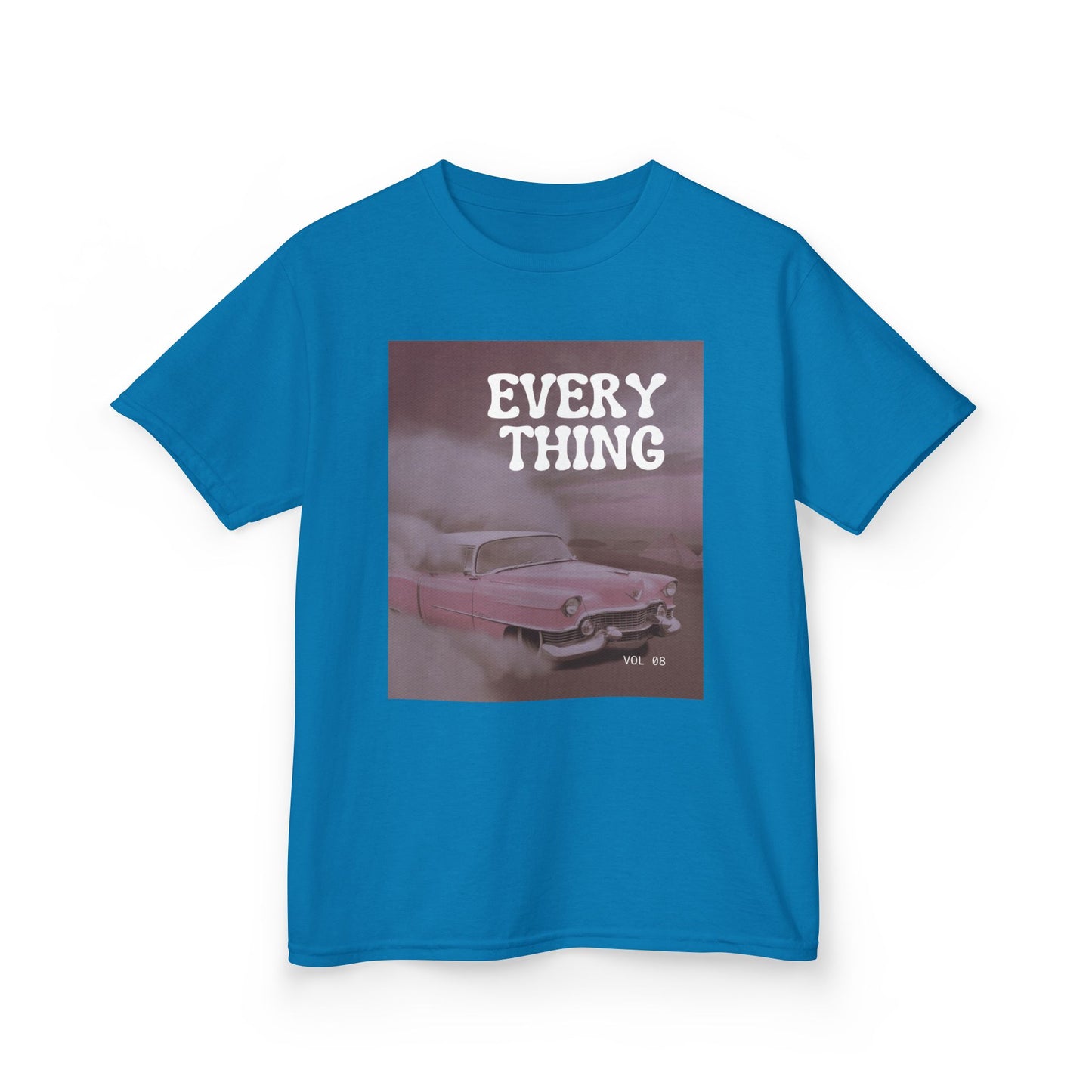 Retro Pink Car Kids T‑Shirt – 'EVERYTHING' Graphic Tee