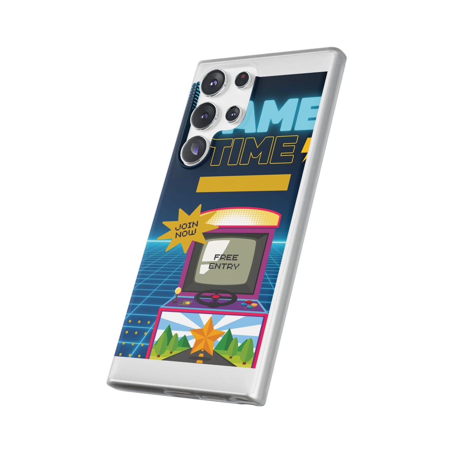 Retro Arcade Game Time Phone Case — 'Game Time' Flexi Phone Cover