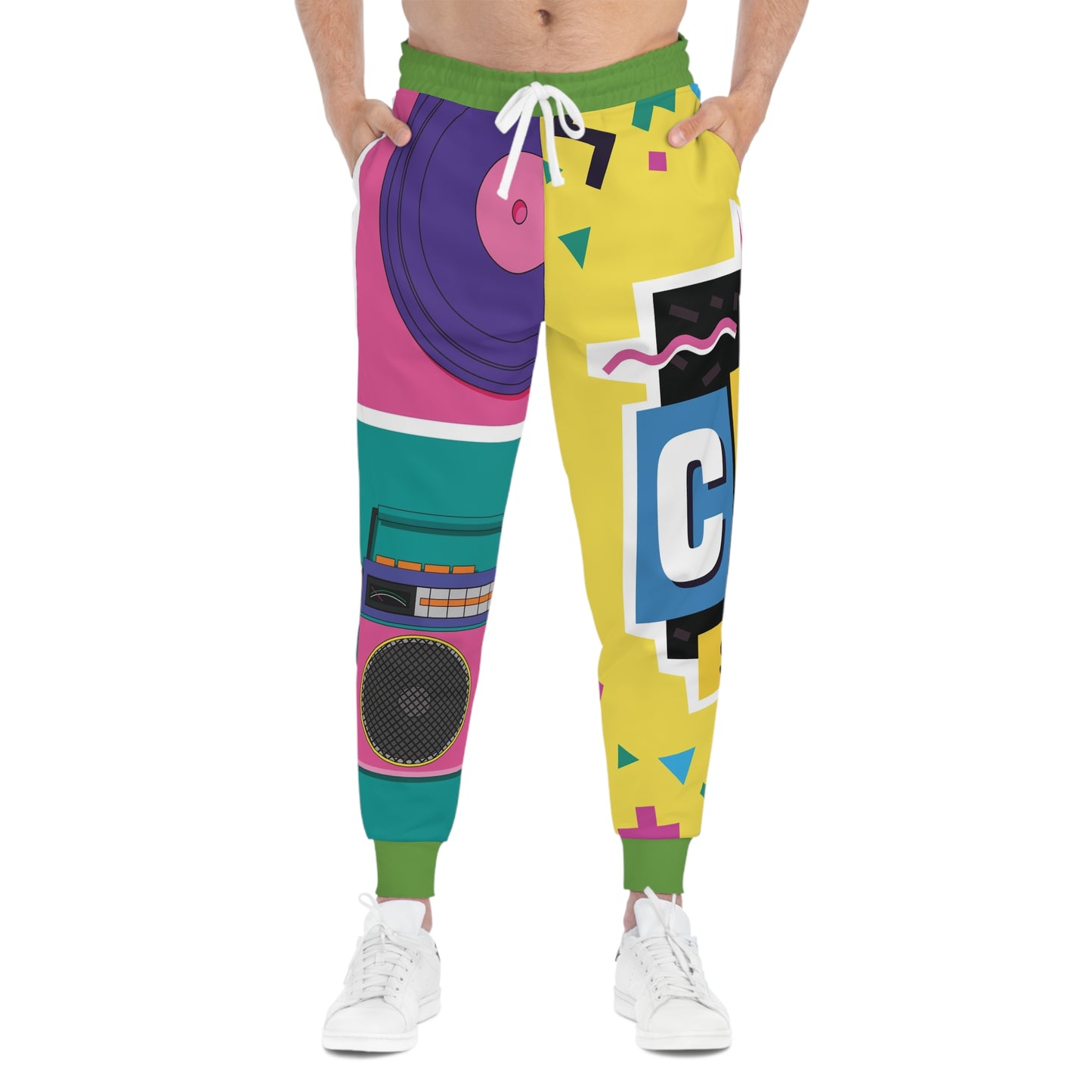 Retro Vibe Joggers - Colorful AOP Athletic Pants for Casual Comfort