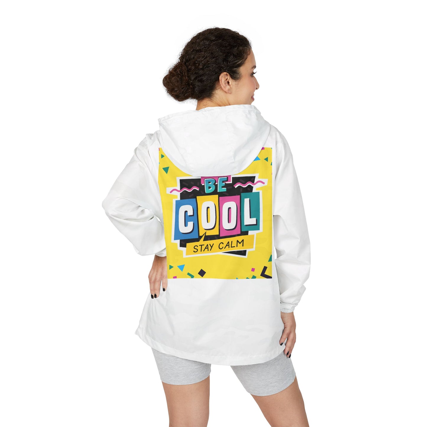 Windbreaker Jacket — 'Be Cool Stay Calm' Retro 90s Graphic