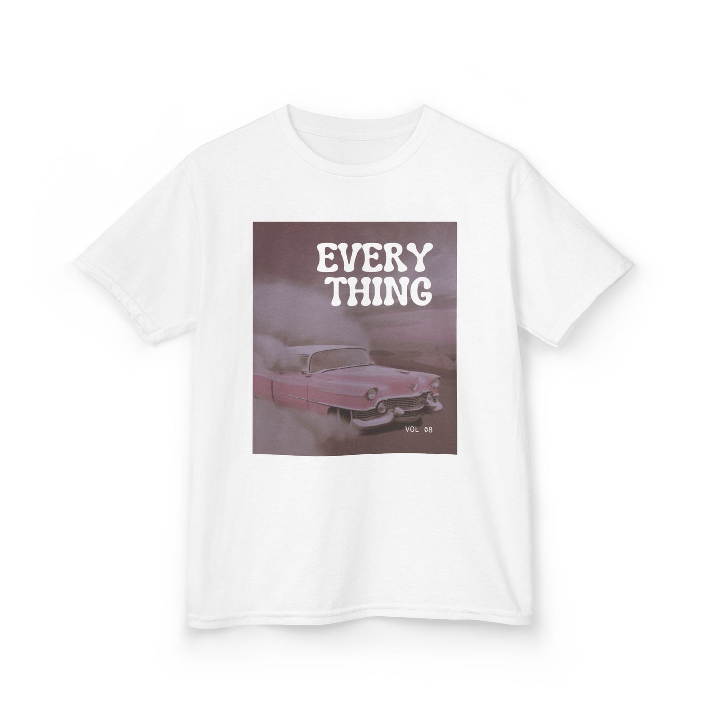 Retro Pink Car Kids T‑Shirt – 'EVERYTHING' Graphic Tee