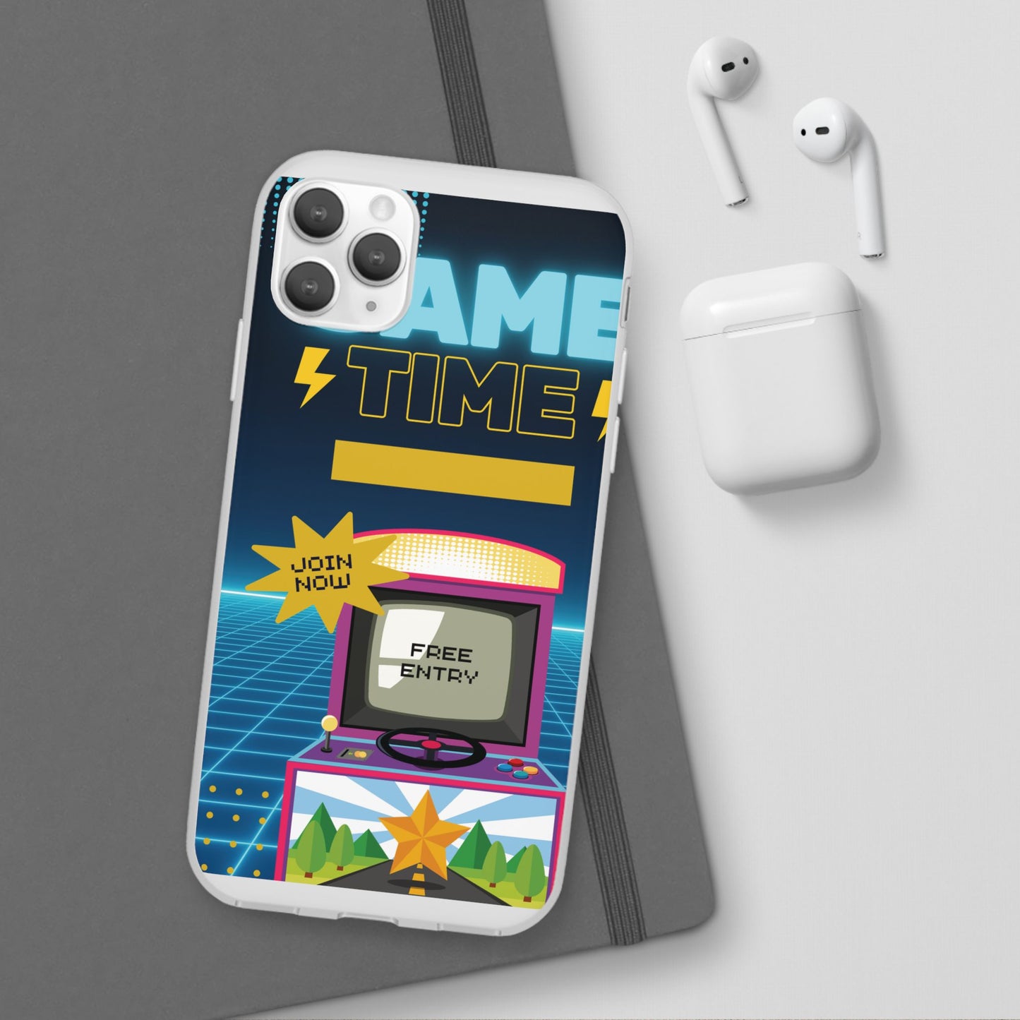 Retro Arcade Game Time Phone Case — 'Game Time' Flexi Phone Cover