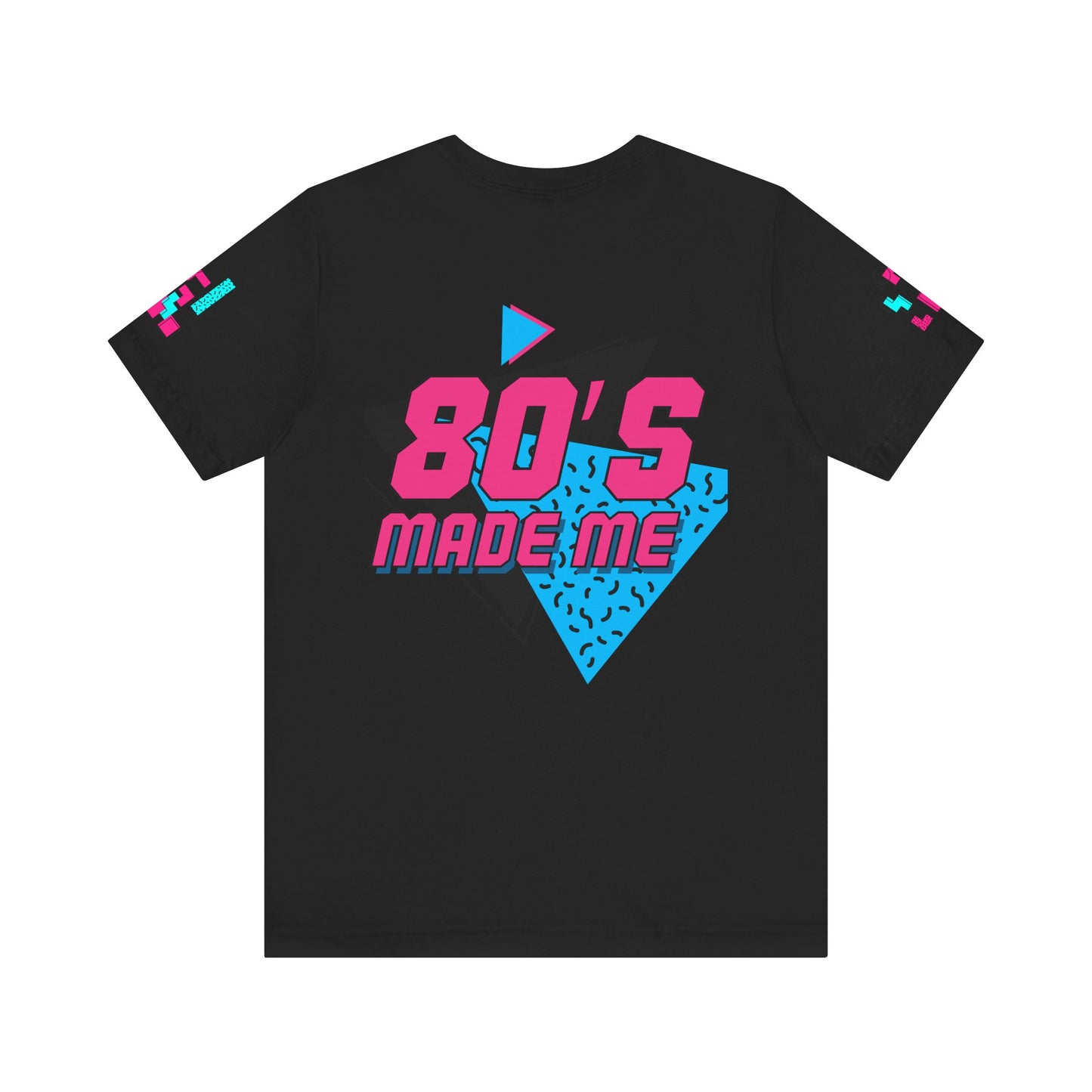 Retro 80s Vibes Unisex Tee - Colorful Geometric Design