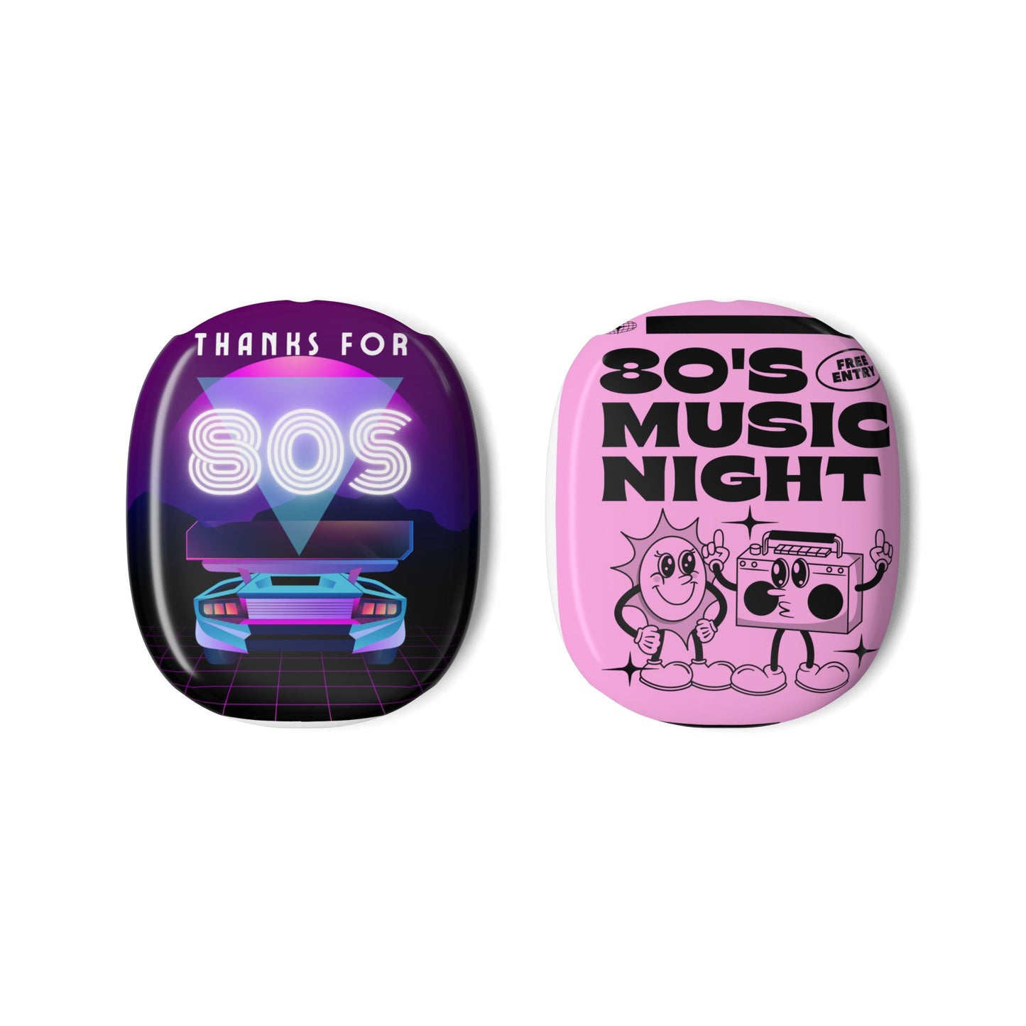 80s Music AirPod Max Case — Retro Neon 'Thanks for 80s' Design