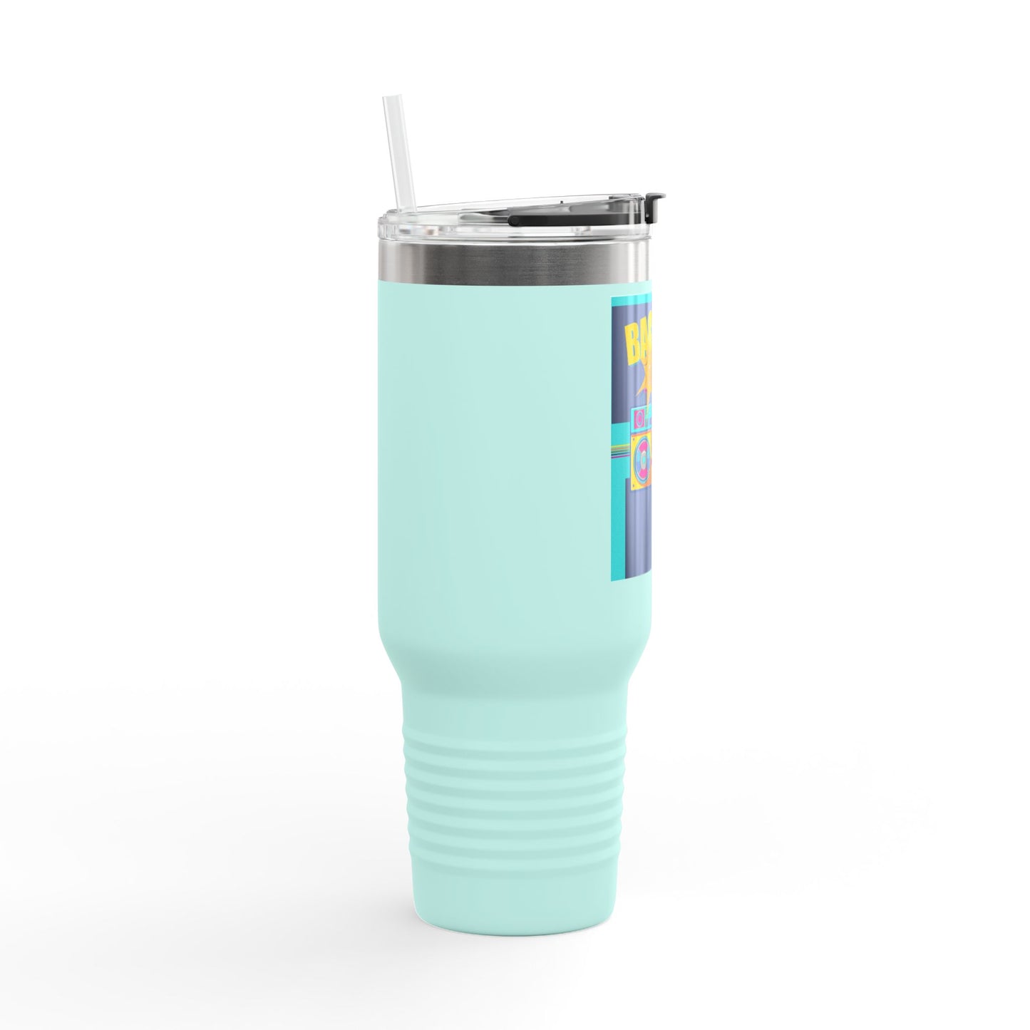 Back to the 80’s Insulated Travel Mug — 40oz Retro Boombox Design