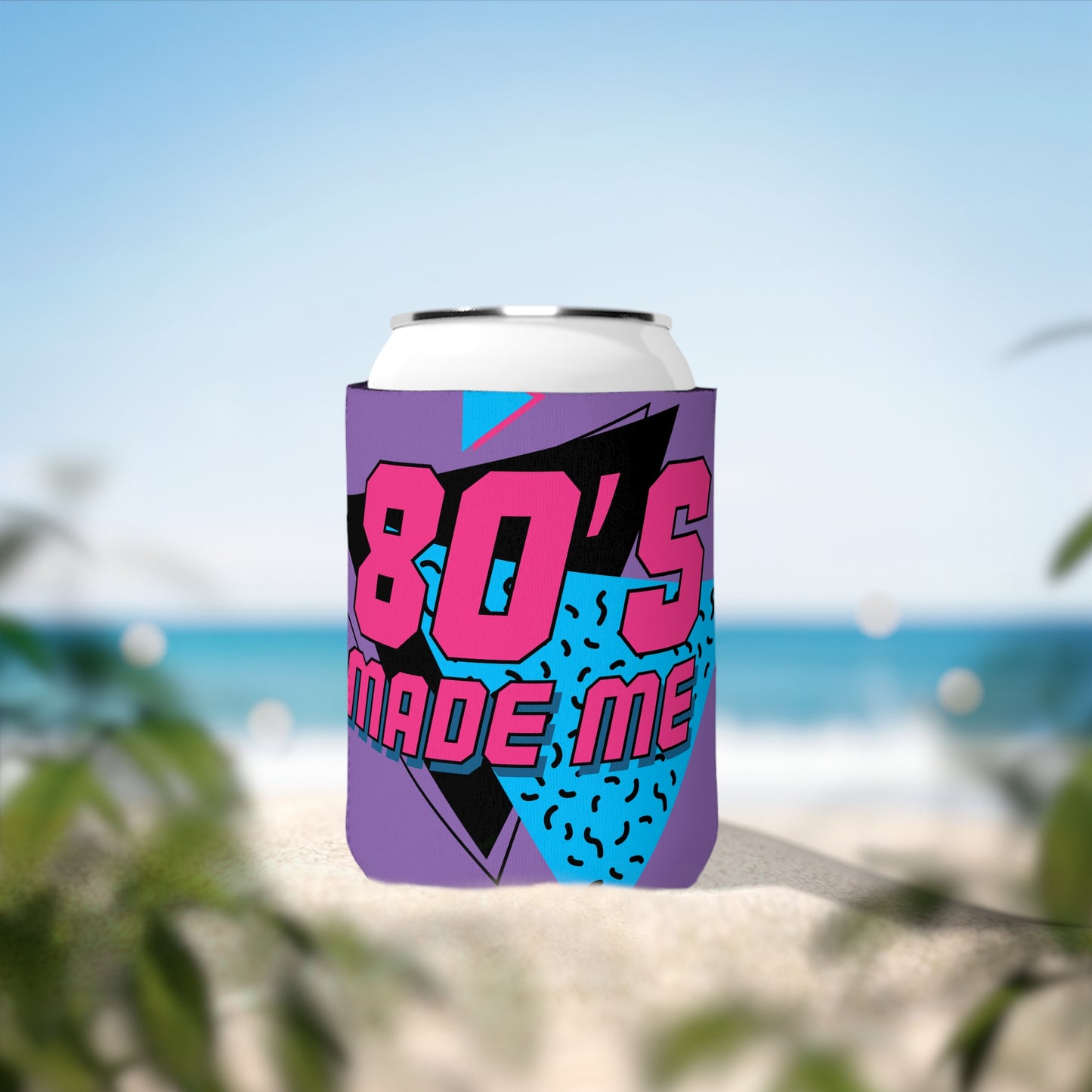 80's Made Me Can Cooler Sleeve — Retro 1980s Neon Beverage Koozie