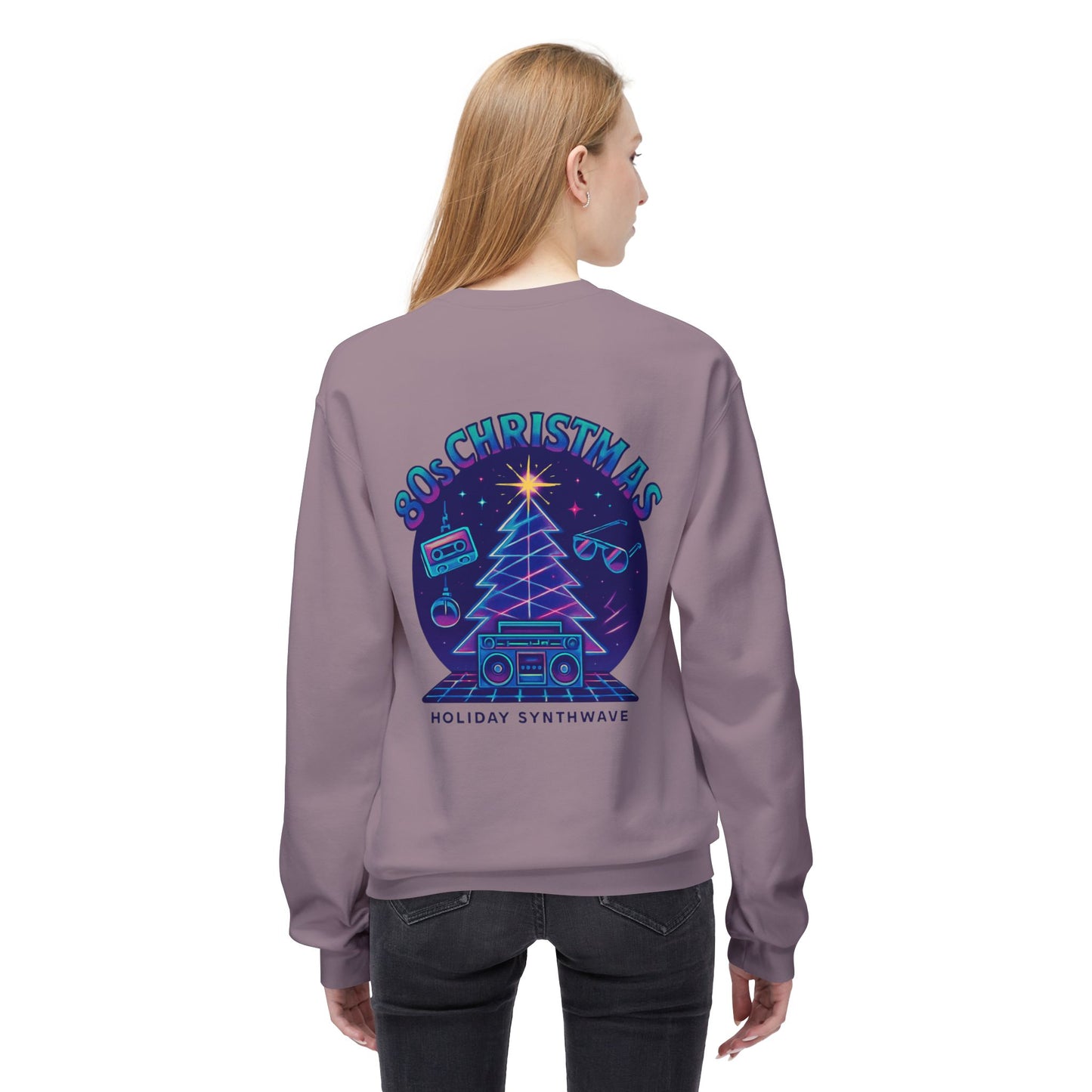 Retro 80s Christmas Sweatshirt – Holiday Synthwave Snowman Crewneck