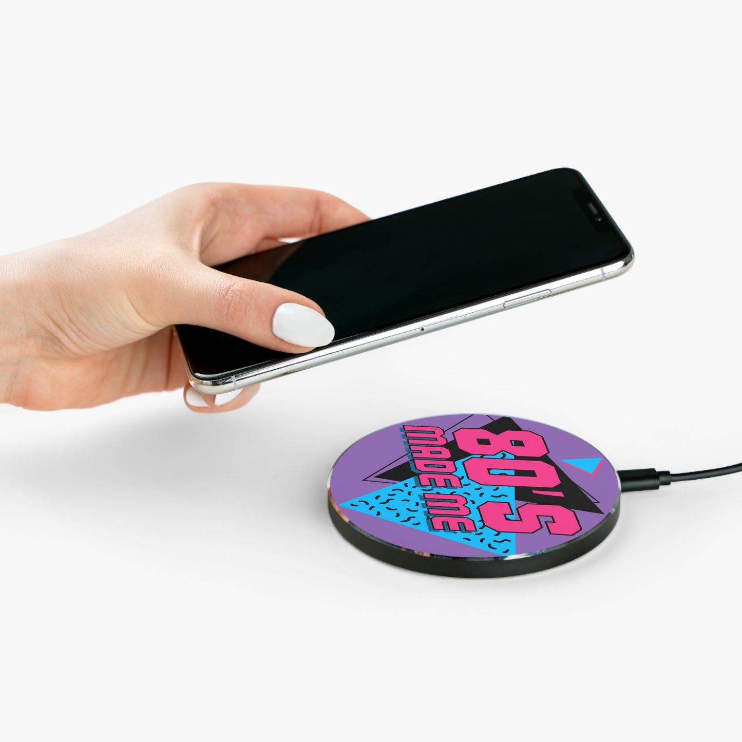 80's Made Me Wireless Charger — Retro 80s Geometric Phone Charging Pad