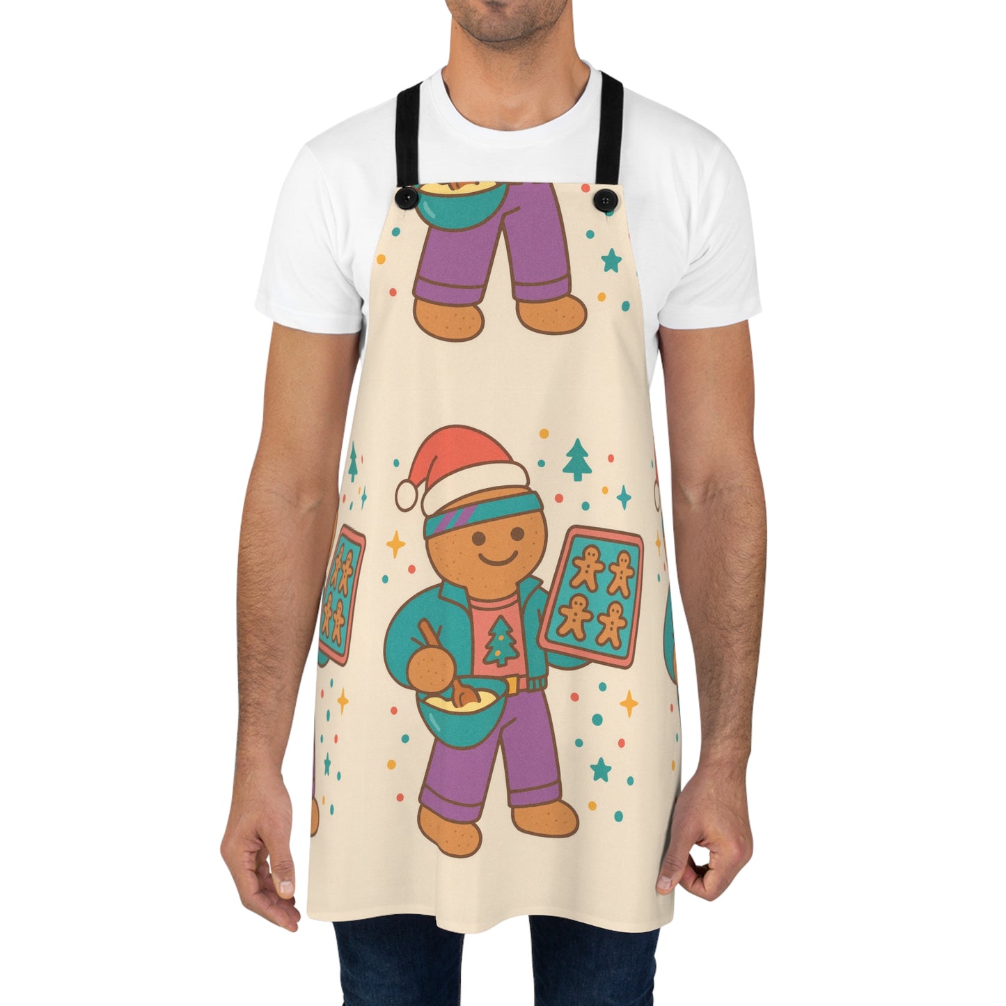 Christmas Gingerbread Baker Apron — Cute Holiday Cookie Chef Print AOP