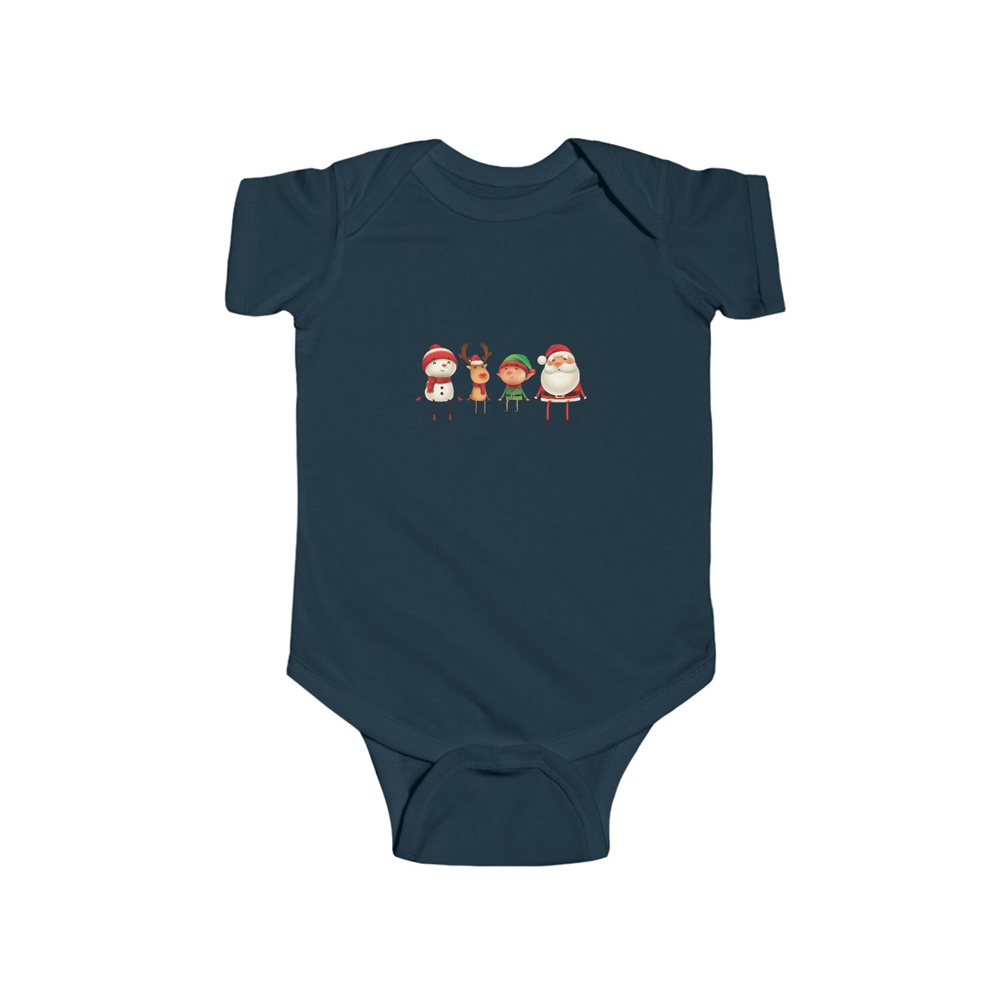 Cute Christmas Crew Infant Bodysuit — Santa, Elf & Friends Holiday Baby Onesie