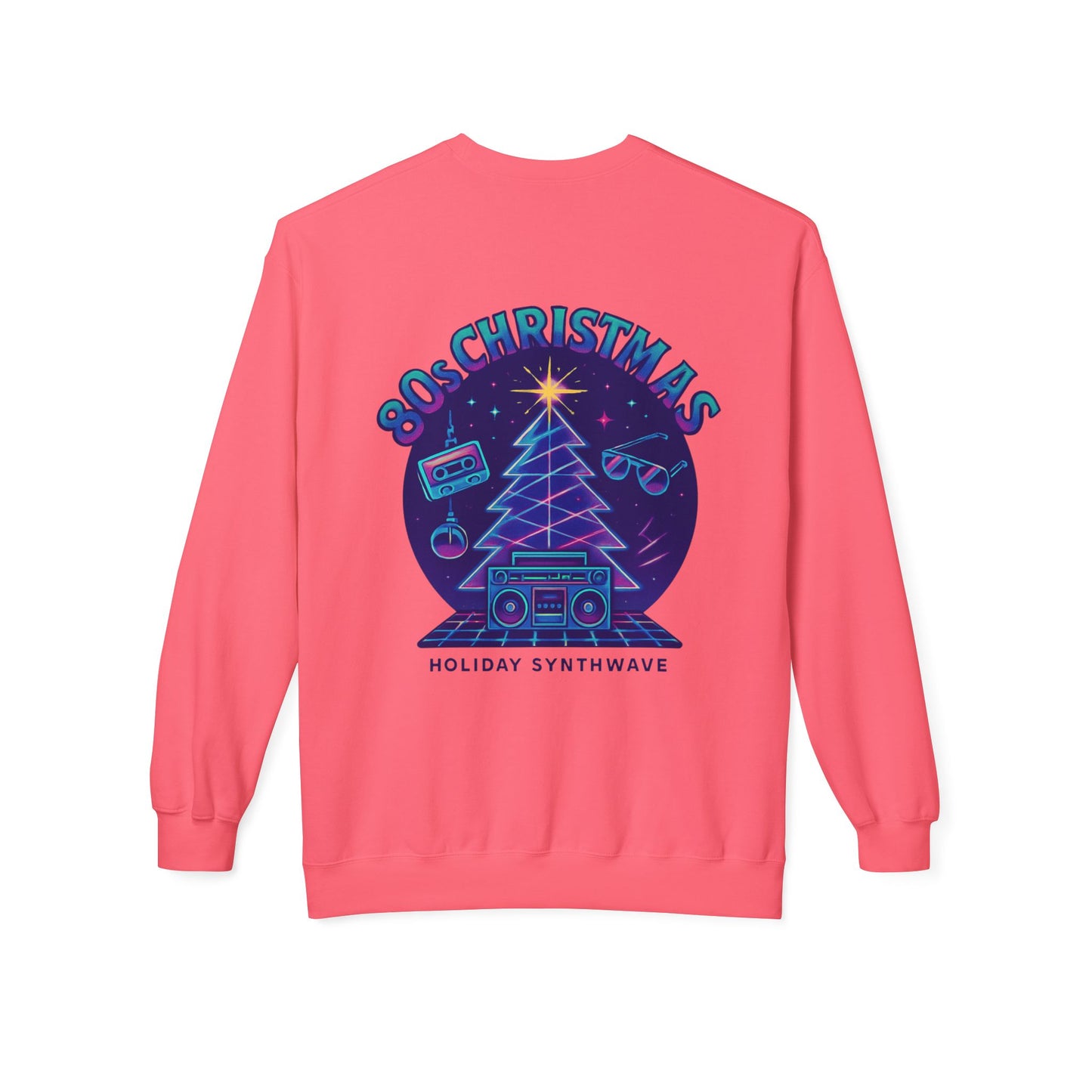 Retro 80s Christmas Sweatshirt – Holiday Synthwave Snowman Crewneck